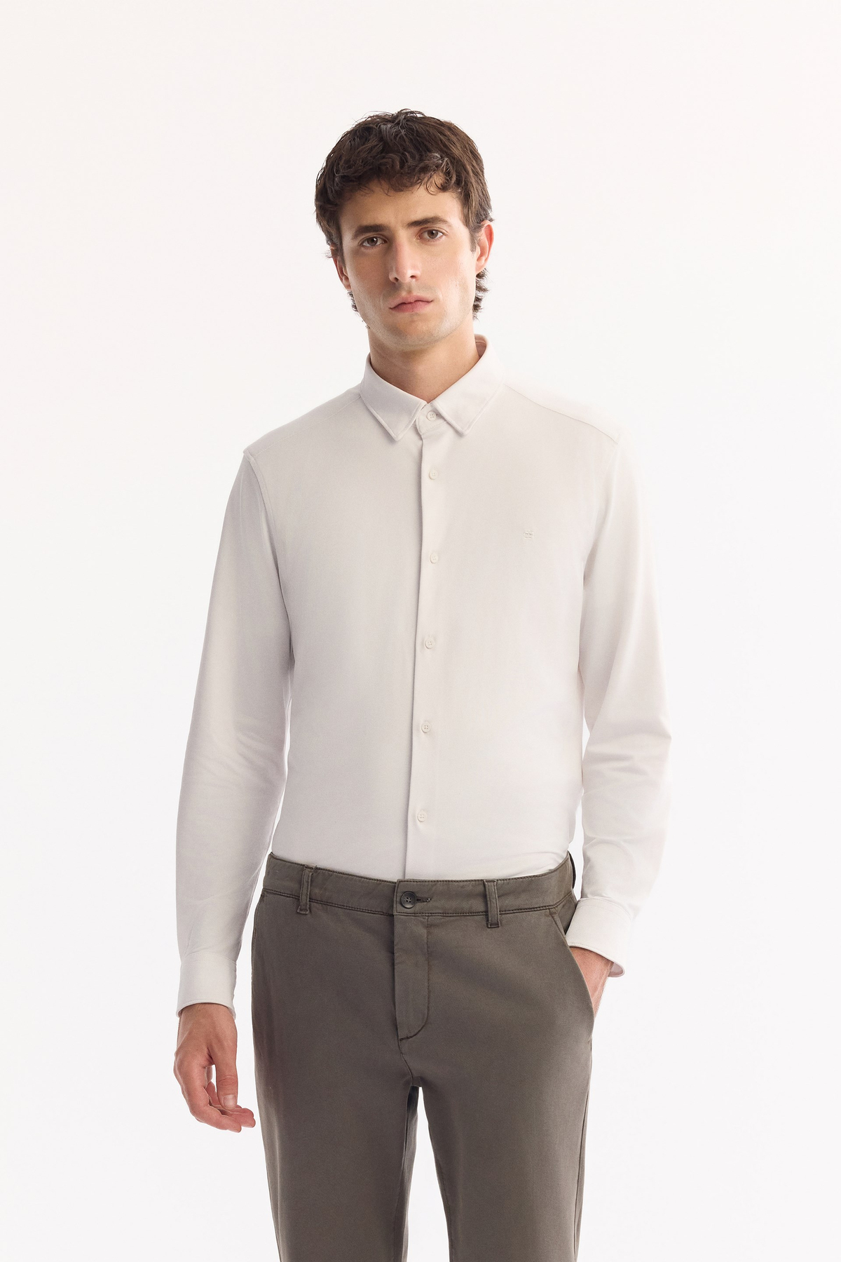 Gri Haki Klasik Bel Soft Touch Chino Pantolon