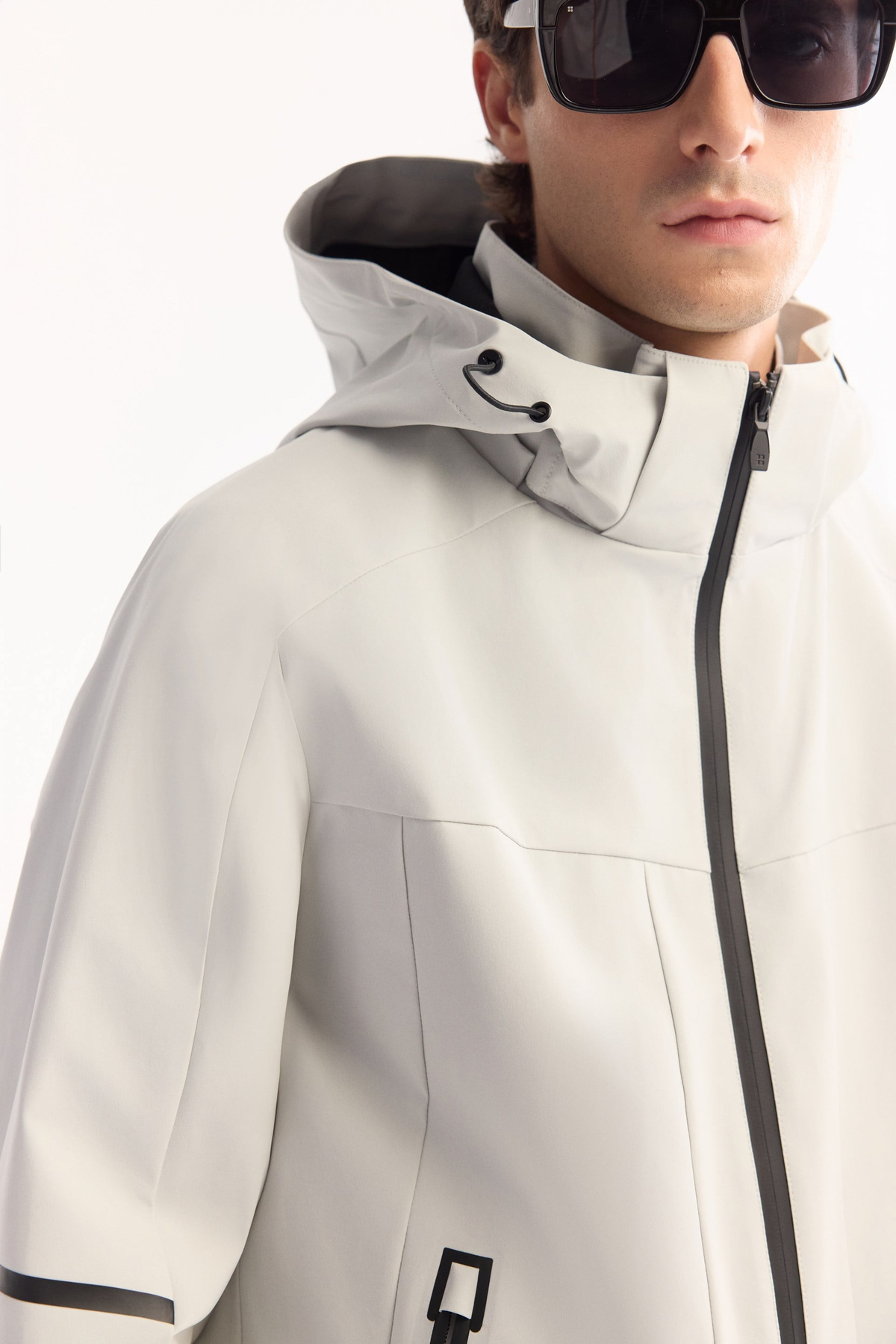 Grey Hooded Water Repellent Windproof Lightweight Jacket