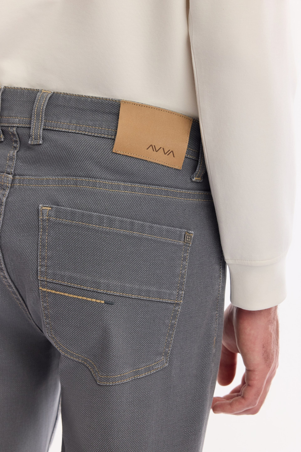 Gri Klasik Bel Eskitme Yıkamalı Pamuklu Jean Pantolon