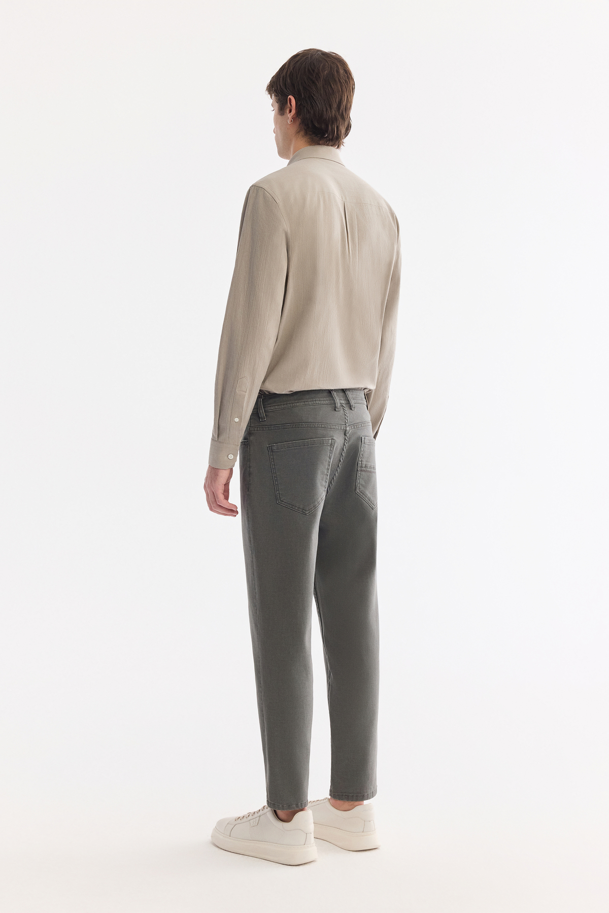 Gri Kuru Yıkama Denim Pantolon