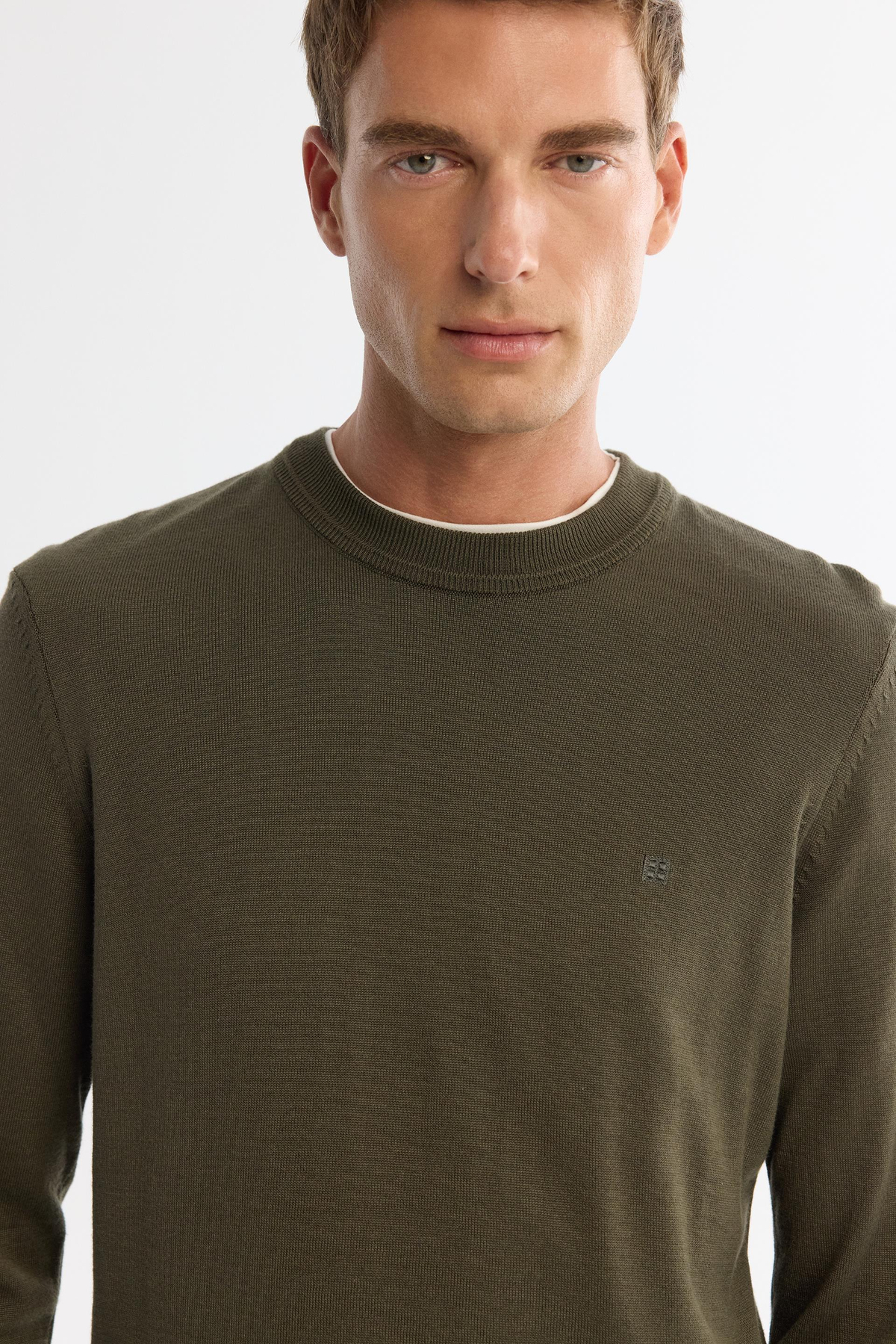 Khaki Crew Neck Jumper