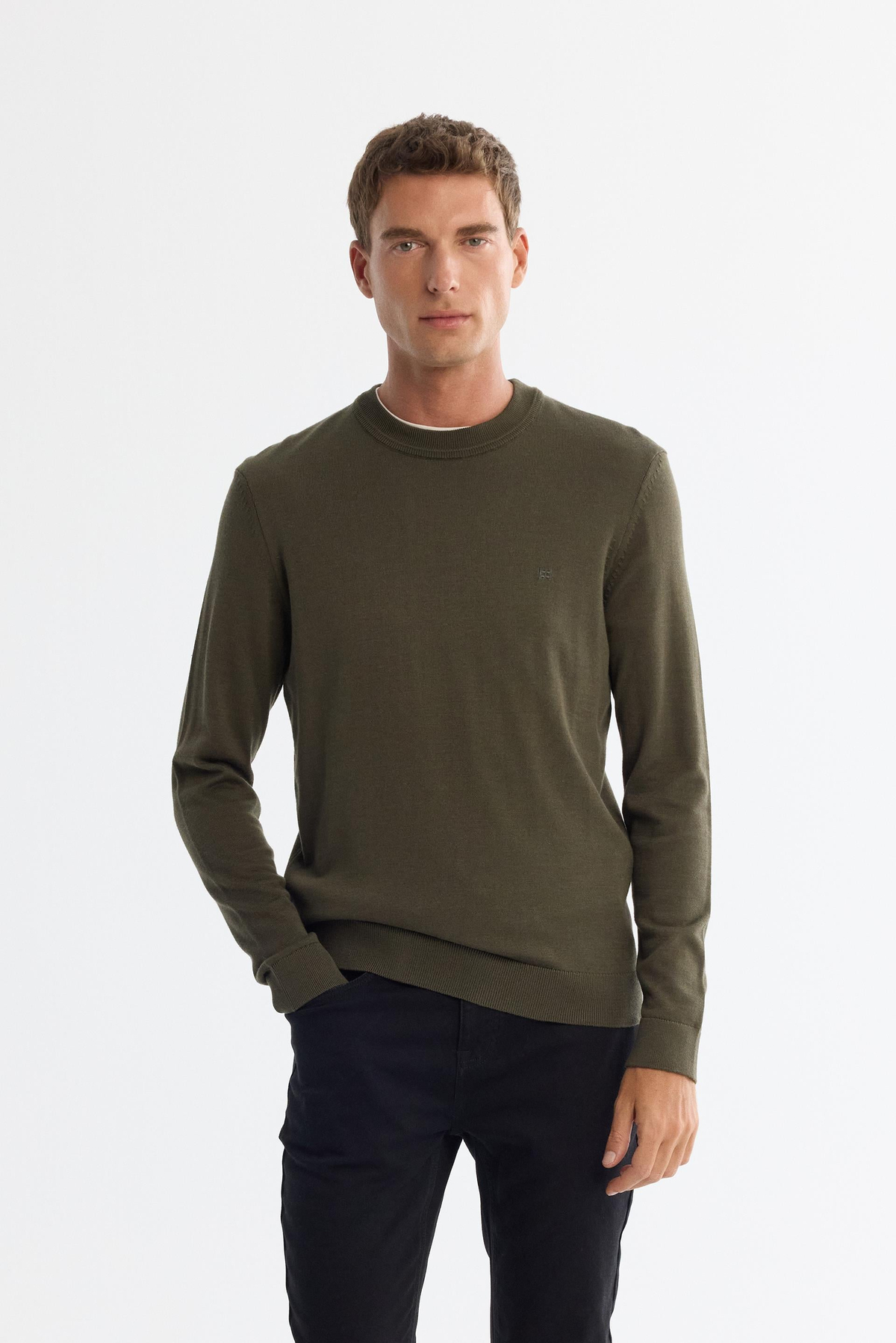 Khaki Crew Neck Jumper