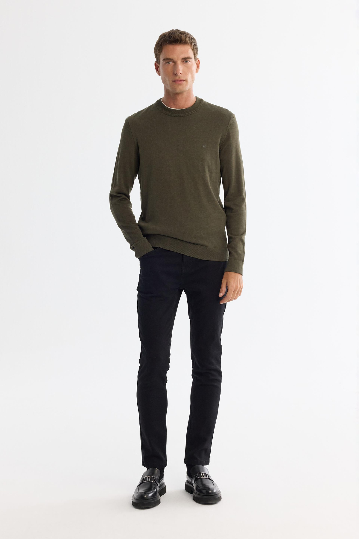 Khaki Crew Neck Jumper