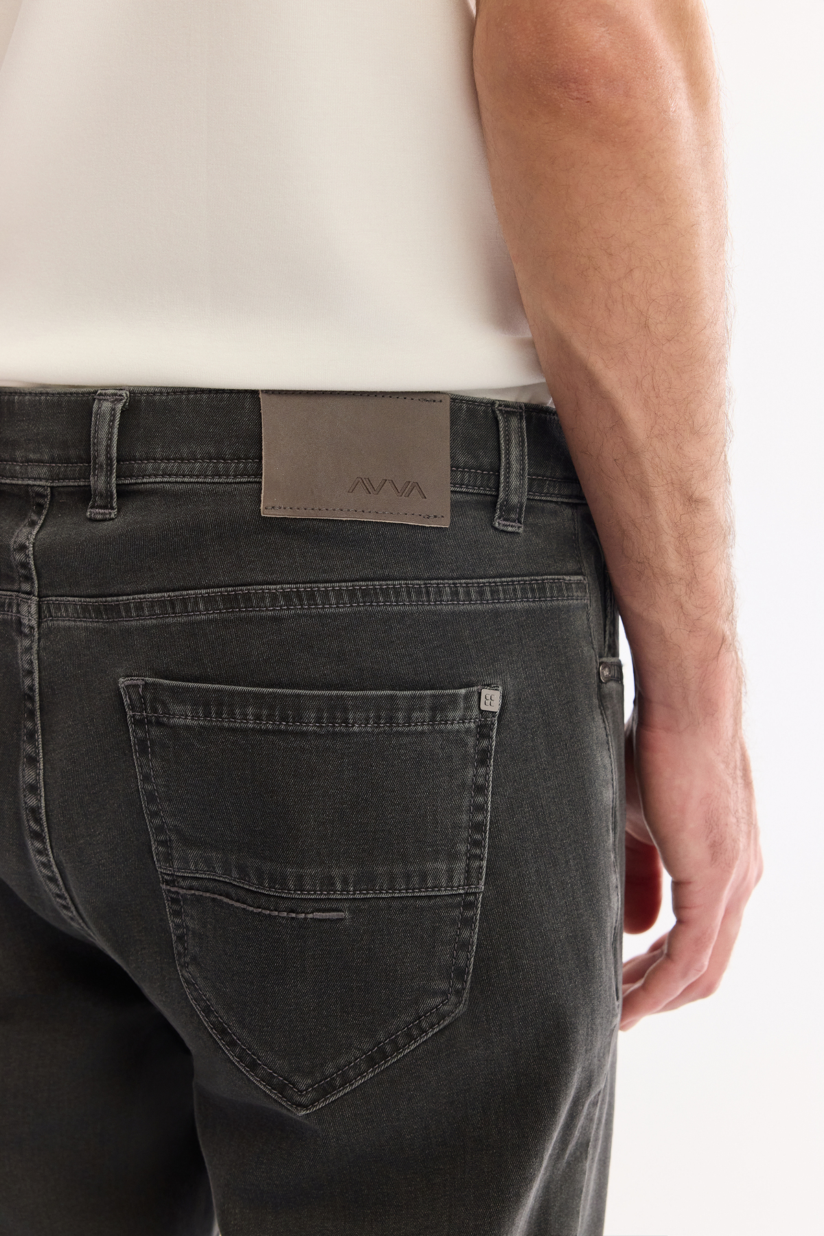 Haki Bıyık Eskitme Yıkamalı Overdye Akar Boyalı Denim