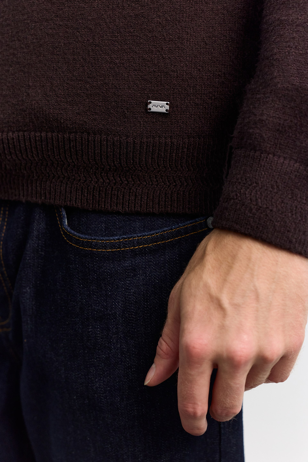 Kahve Bisiklet Yaka Reglan Kol Soft Touch Kalın Kazak