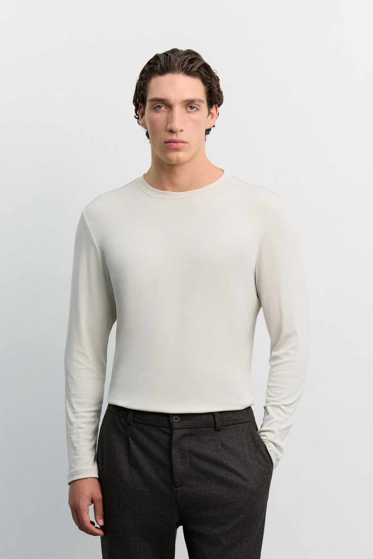 Kahve Ekose Arka Beli Lastikli Pili Detaylı Relaxed Fit Pantolon