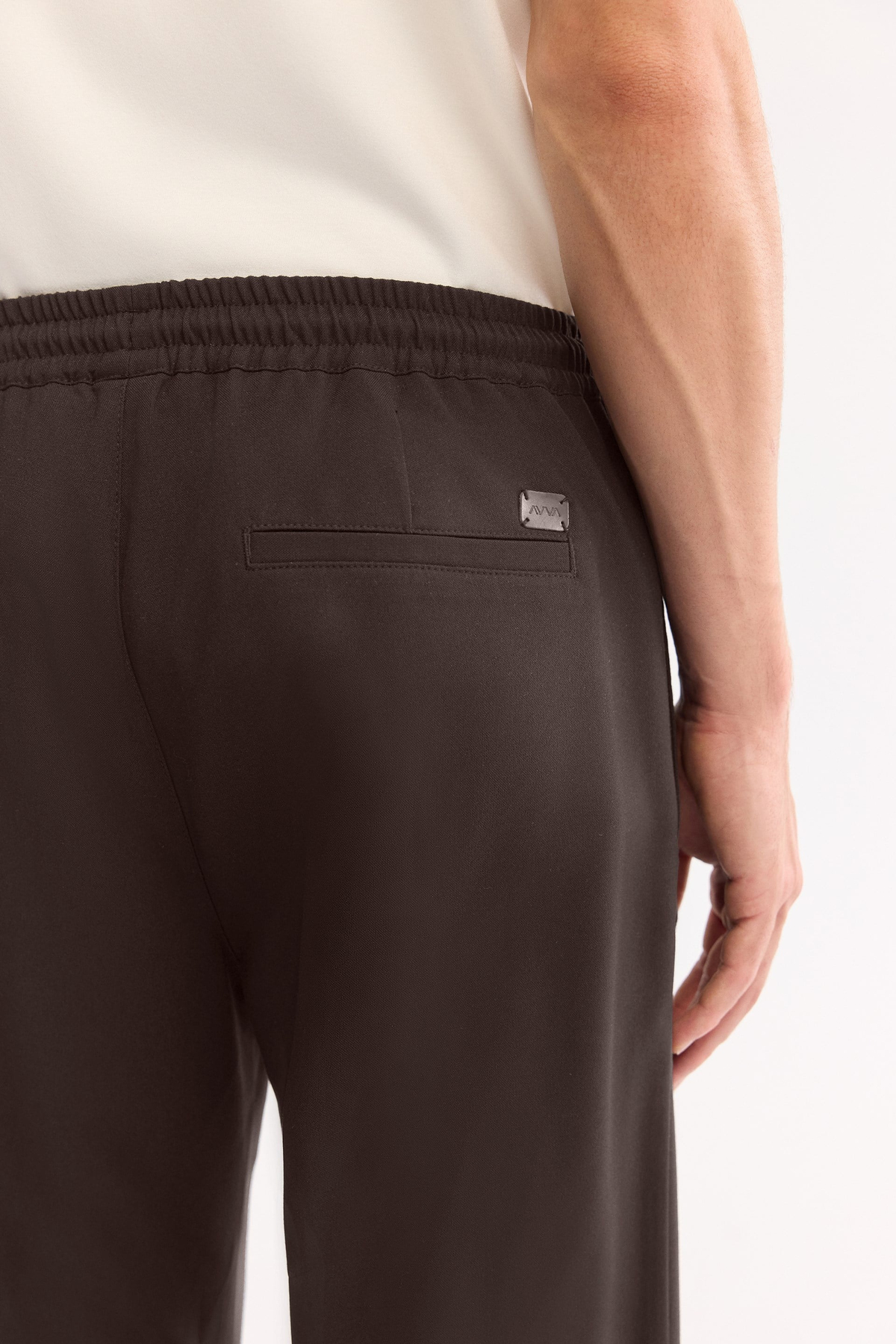 Kahve Yandan Cepli Beli Lastikli Bağcıklı Duble Paça Jogger Pantolon