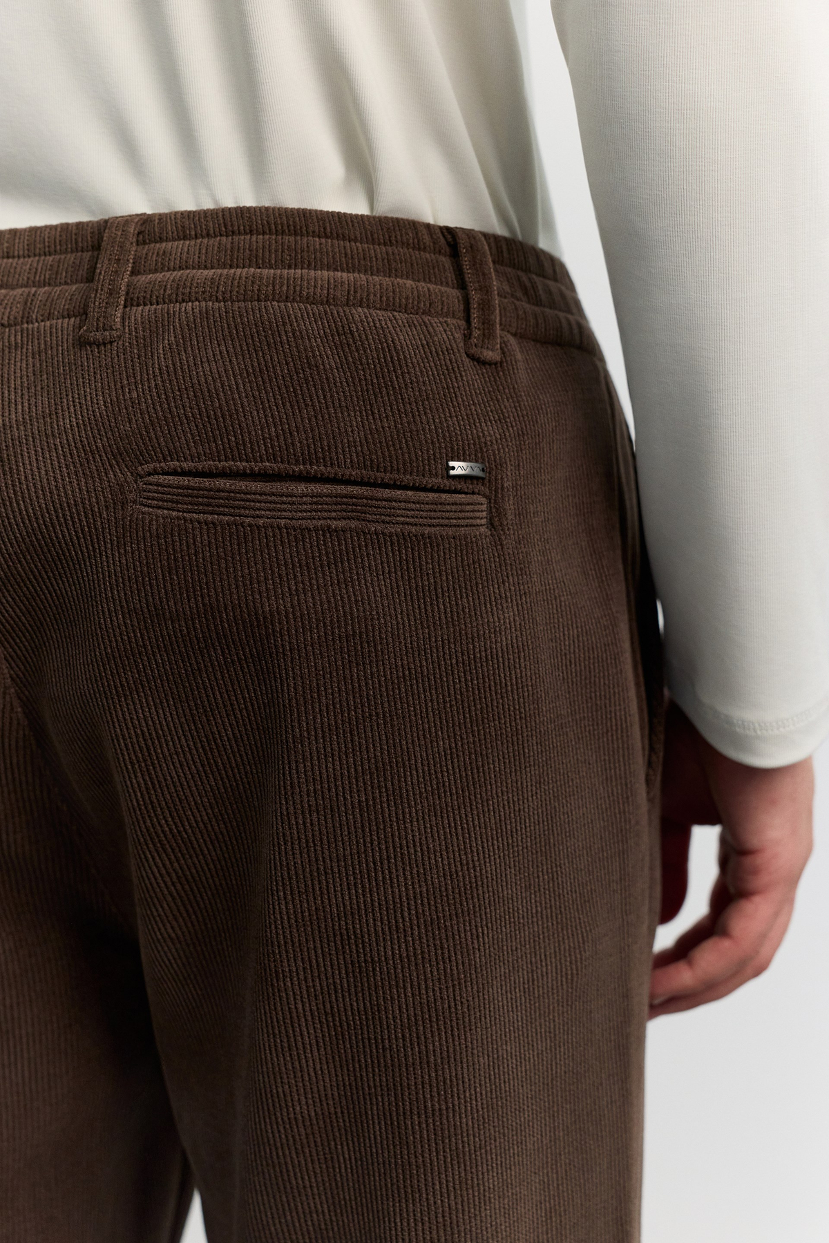 Kahve Yanı Lastikli Kadife Fitilli Relaxed Fit Pantolon