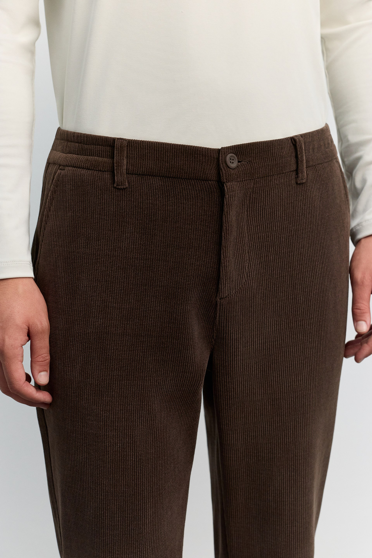 Kahve Yanı Lastikli Kadife Fitilli Relaxed Fit Pantolon