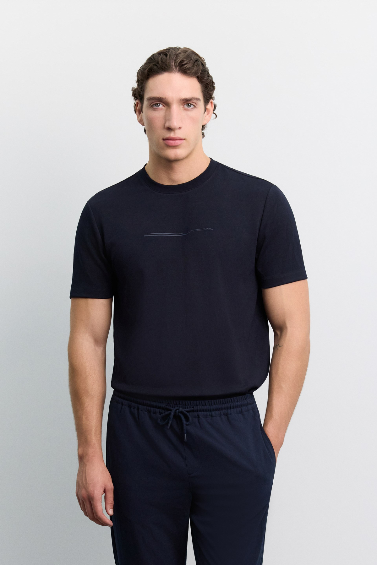 Navy Drawstring Jogger Trousers