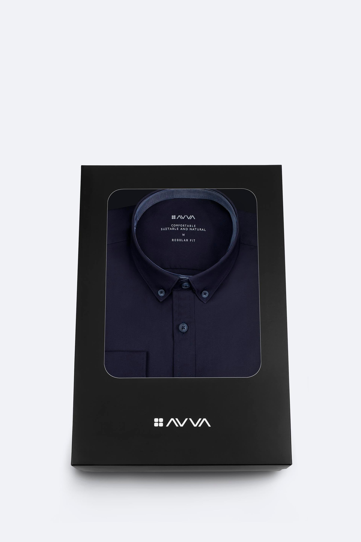 Navy Button-Down Collar 100% Cotton Oxford Shirt