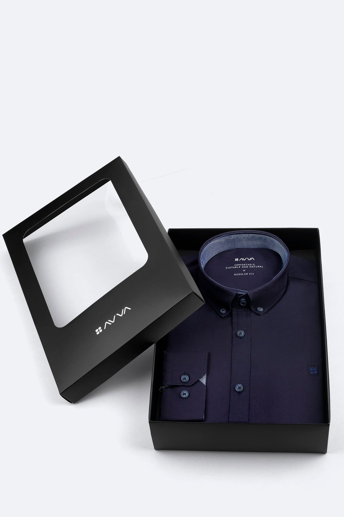 Navy Button-Down Collar 100% Cotton Oxford Shirt