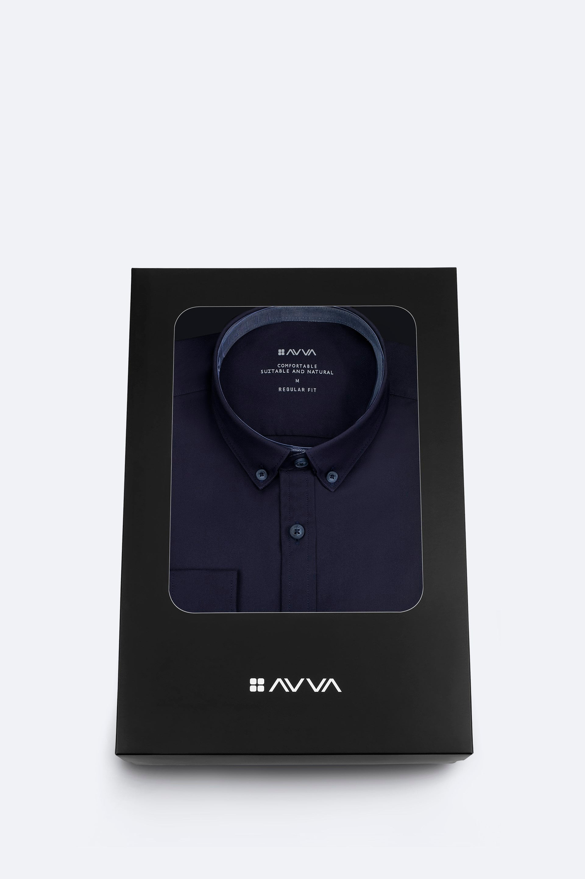 Navy Button-Down Collar 100% Cotton Oxford Shirt
