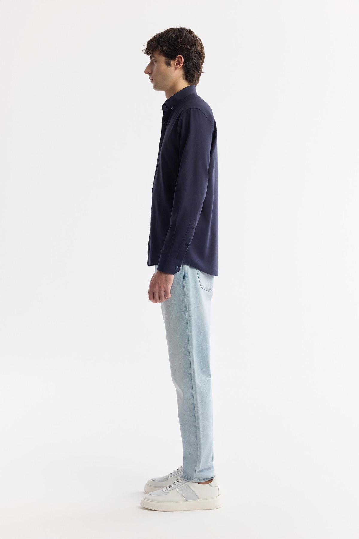 Navy Cotton Oxford Shirt