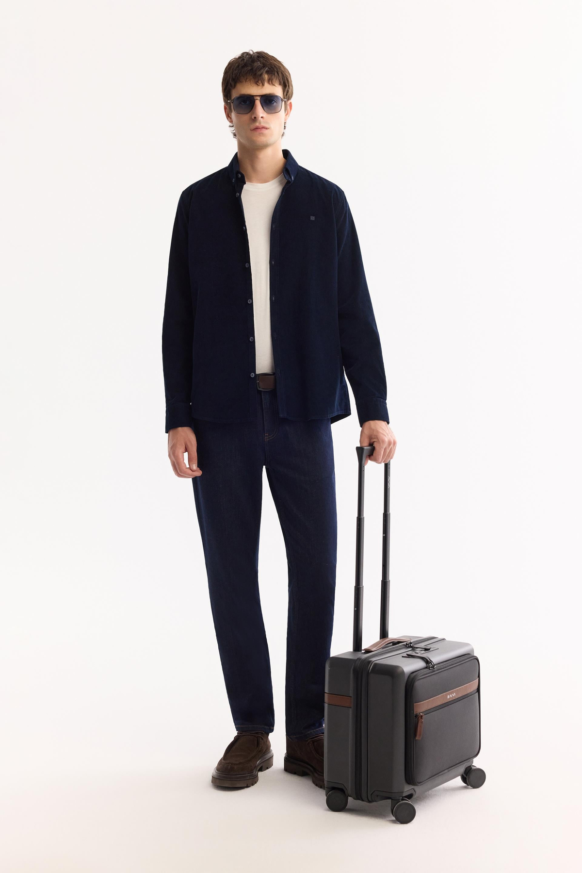 Navy 100% Cotton Corduroy Shirt