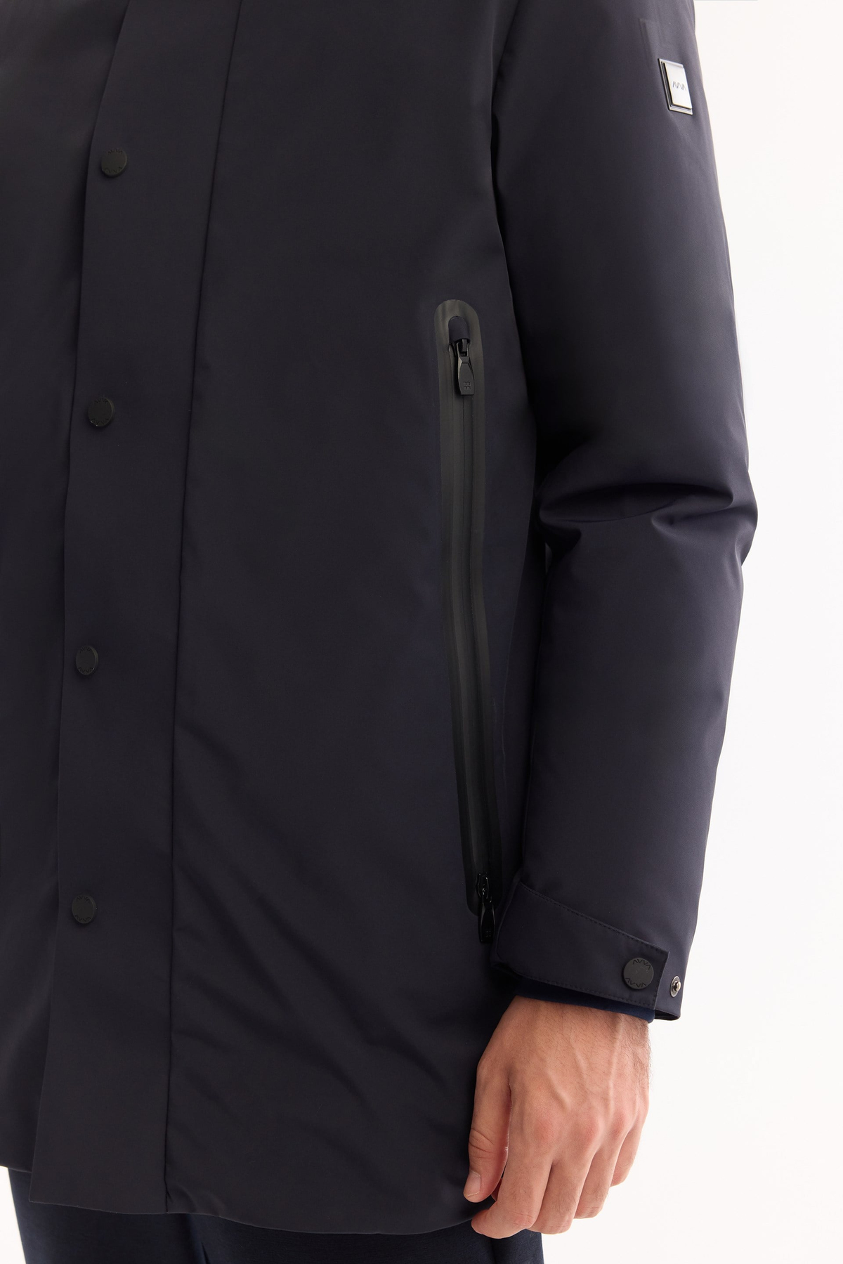 Navy Hooded Water Repellent Jacket Resistant to -7°C