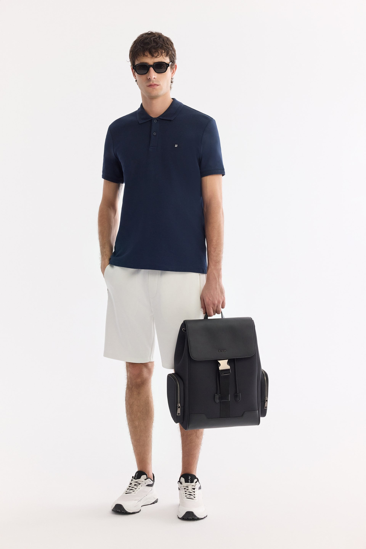 Lacivert Kıvrılmaz Polo Yaka %100 Pamuk Basic T-Shirt