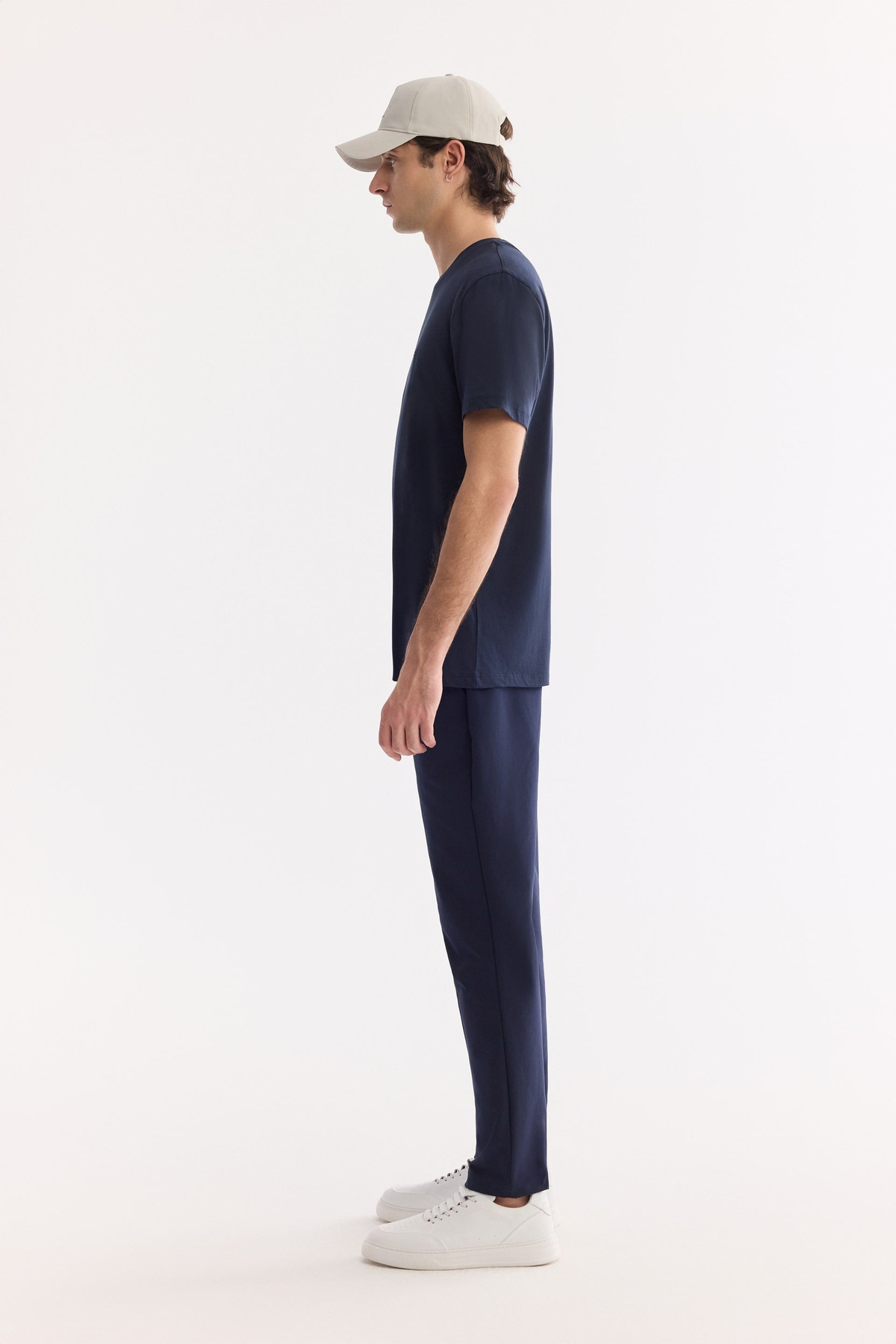 Lacivert Ultrasoft Bisiklet Yaka Basic Modal T-Shirt
