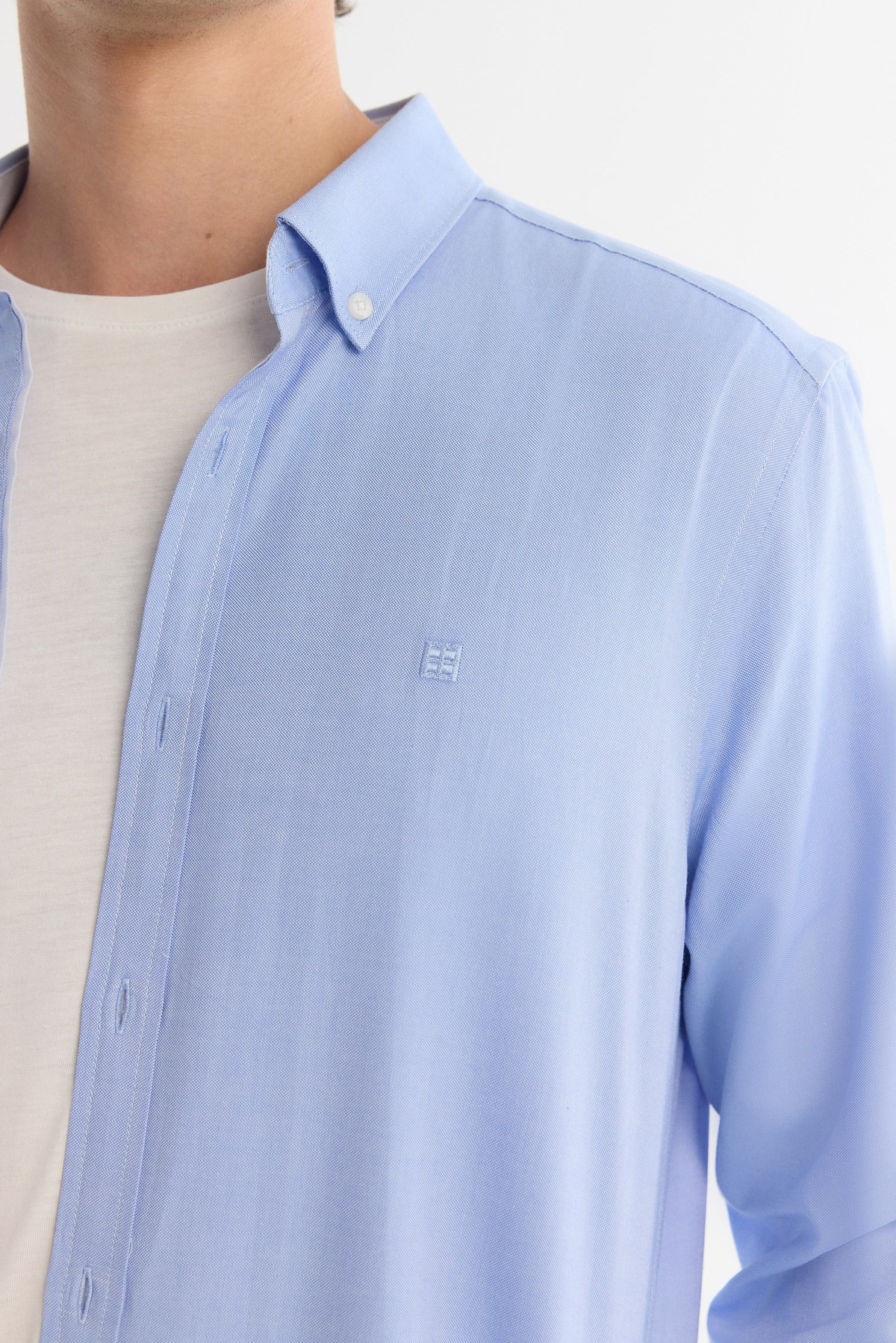 Blue 100% Cotton Oxford Shirt