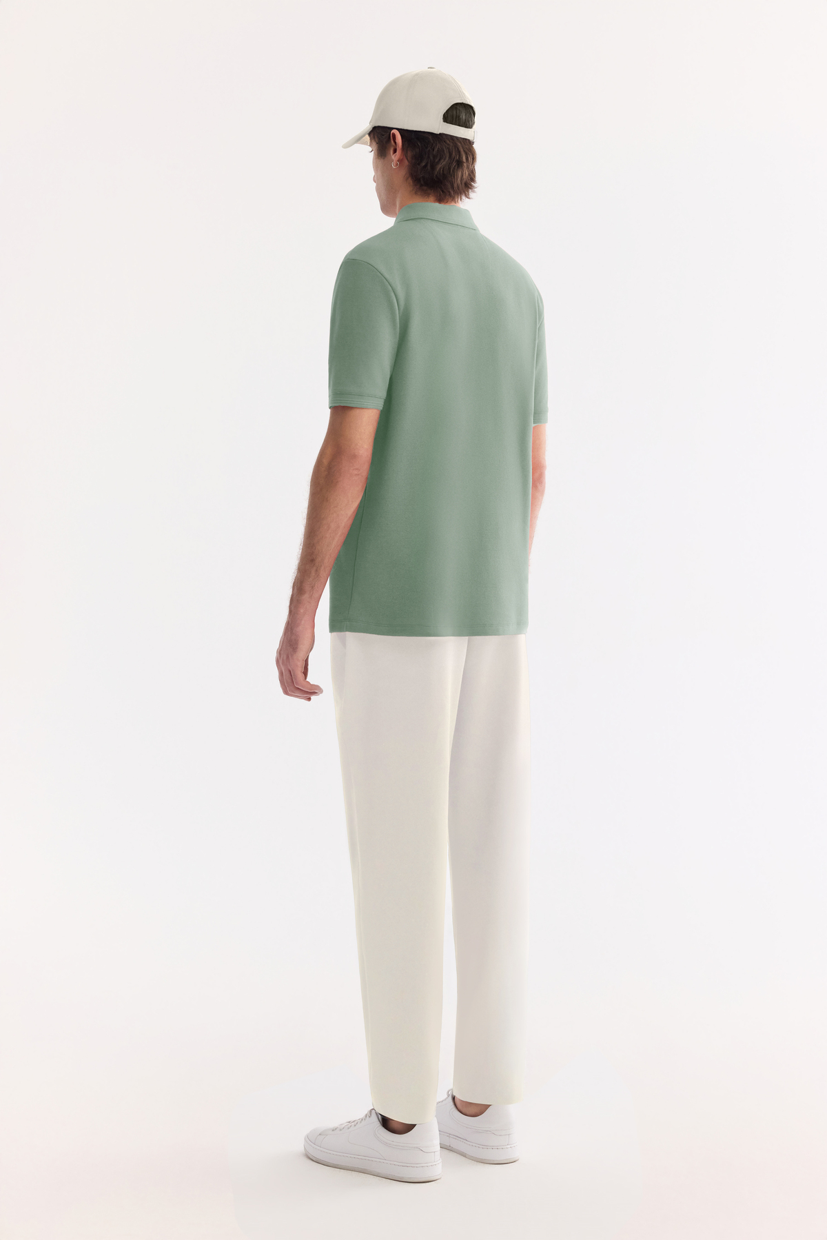 Mint Yeşil Kıvrılmaz Polo Yaka %100 Pamuk Basic T-Shirt