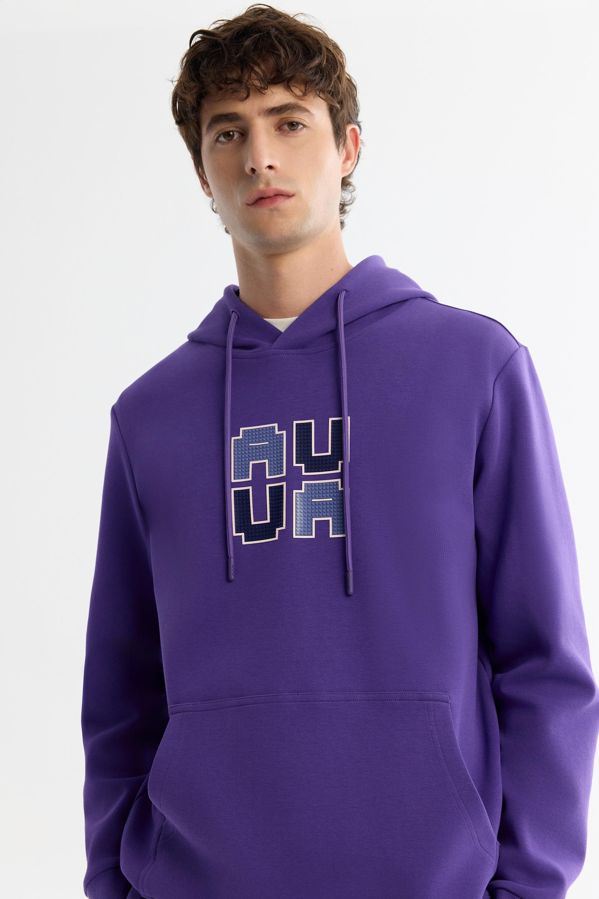Mor Kapüşonlu Sweatshirt