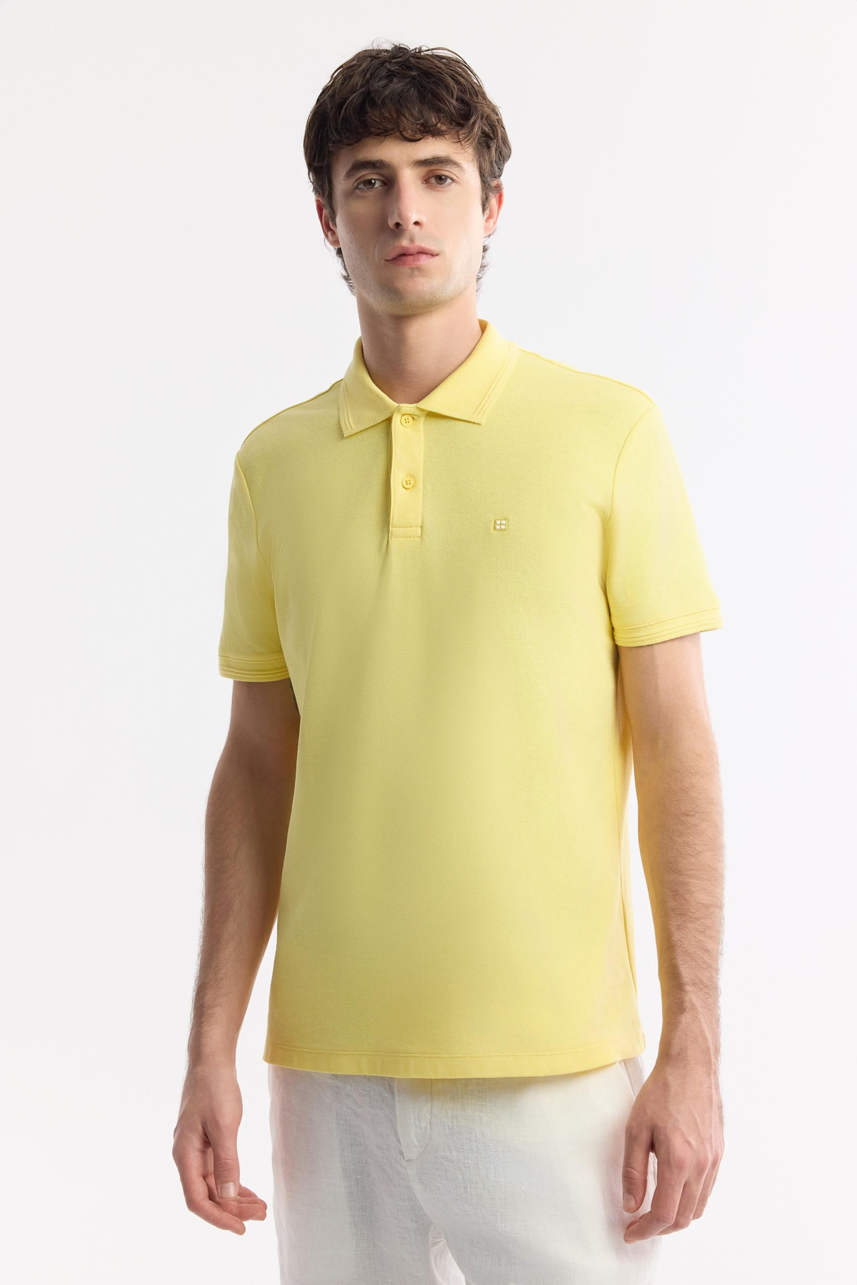 Yellow Cotton Polo Shirt