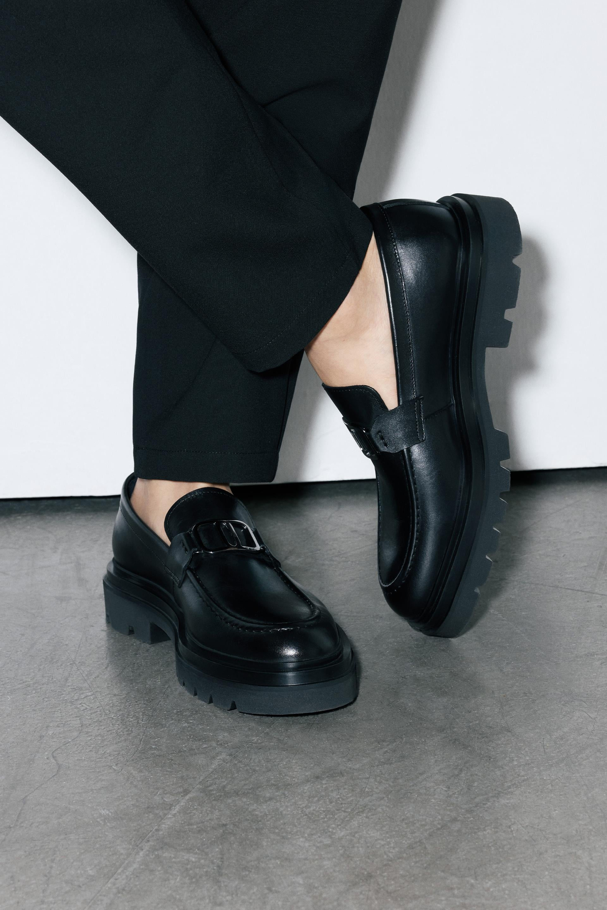 Black Leather Casual Shoes