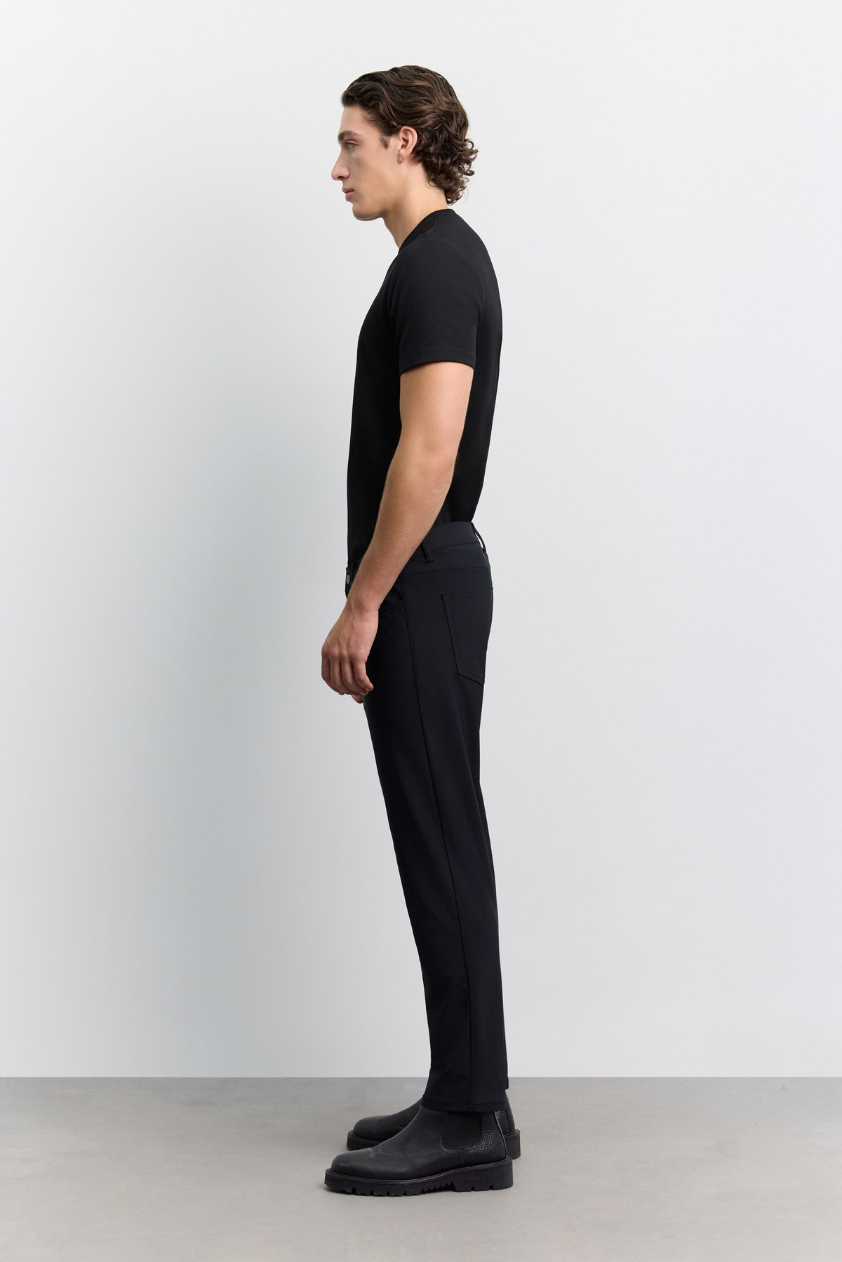 Siyah 5 Cep Teknik Comfort Slim Fit Pantolon