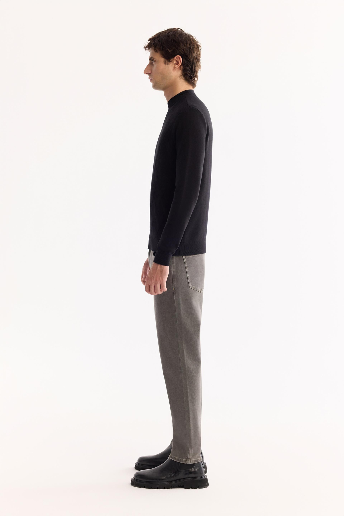 Black Turtleneck Soft Touch Textured Knit Sweater