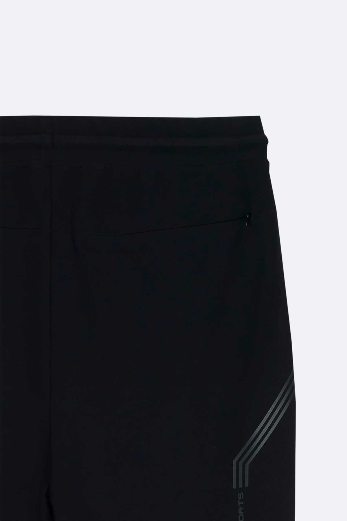 Siyah Beli Lastikli Bağcıklı Bi-Stretch Eşofman Altı