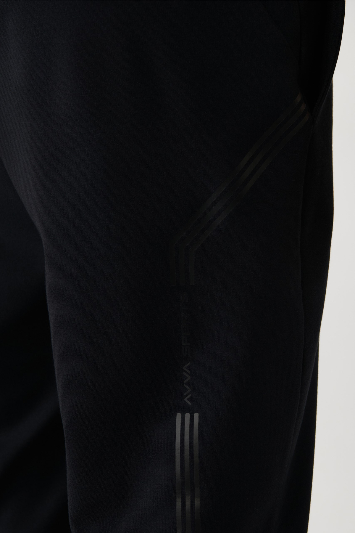 Siyah Beli Lastikli Bağcıklı Bi-Stretch Eşofman Altı
