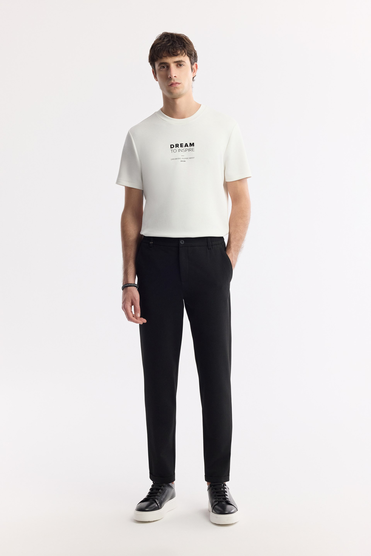 Siyah Beli Lastikli Bi-Stretch Chino Pantolon