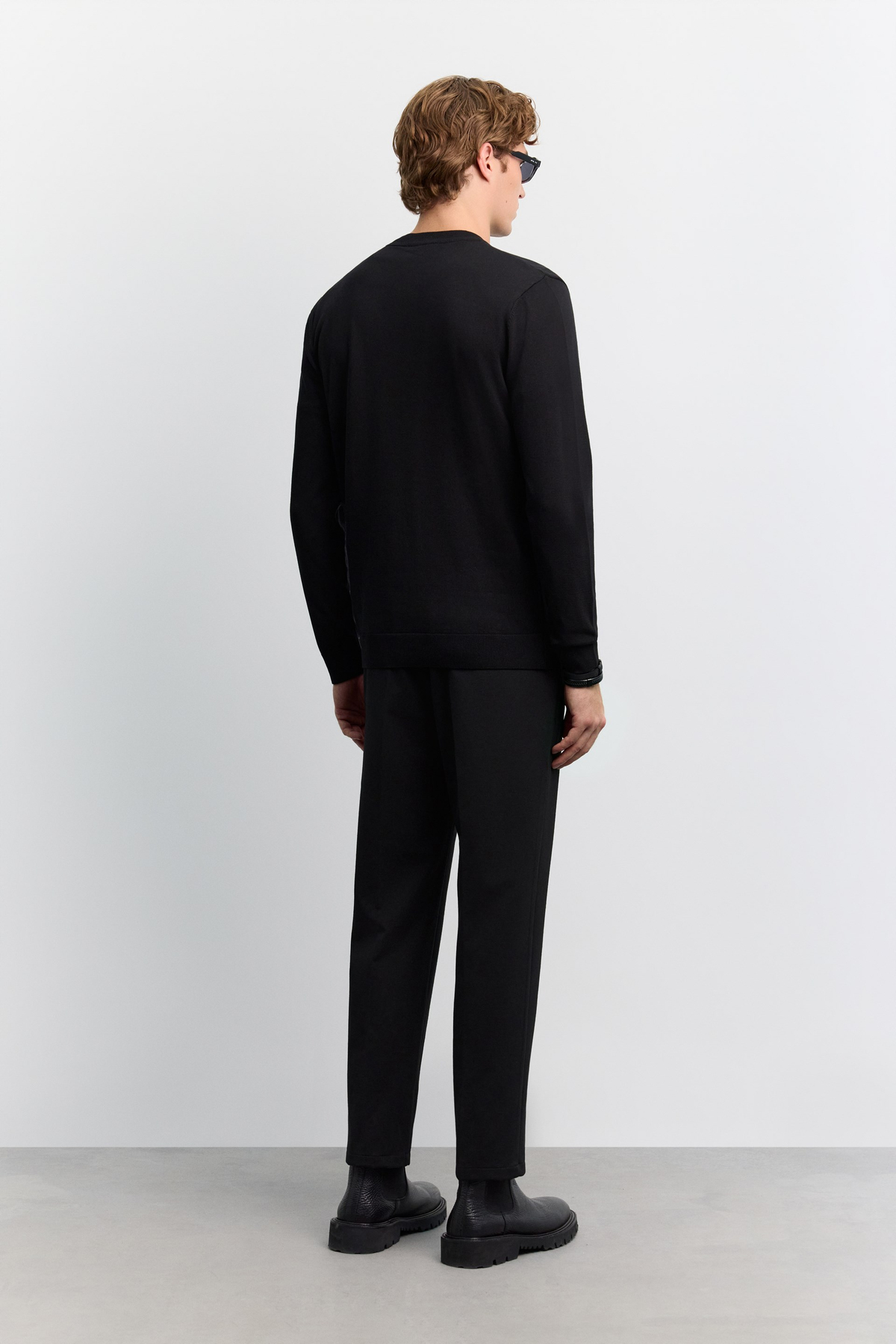 Black High Crew Neck Jumper