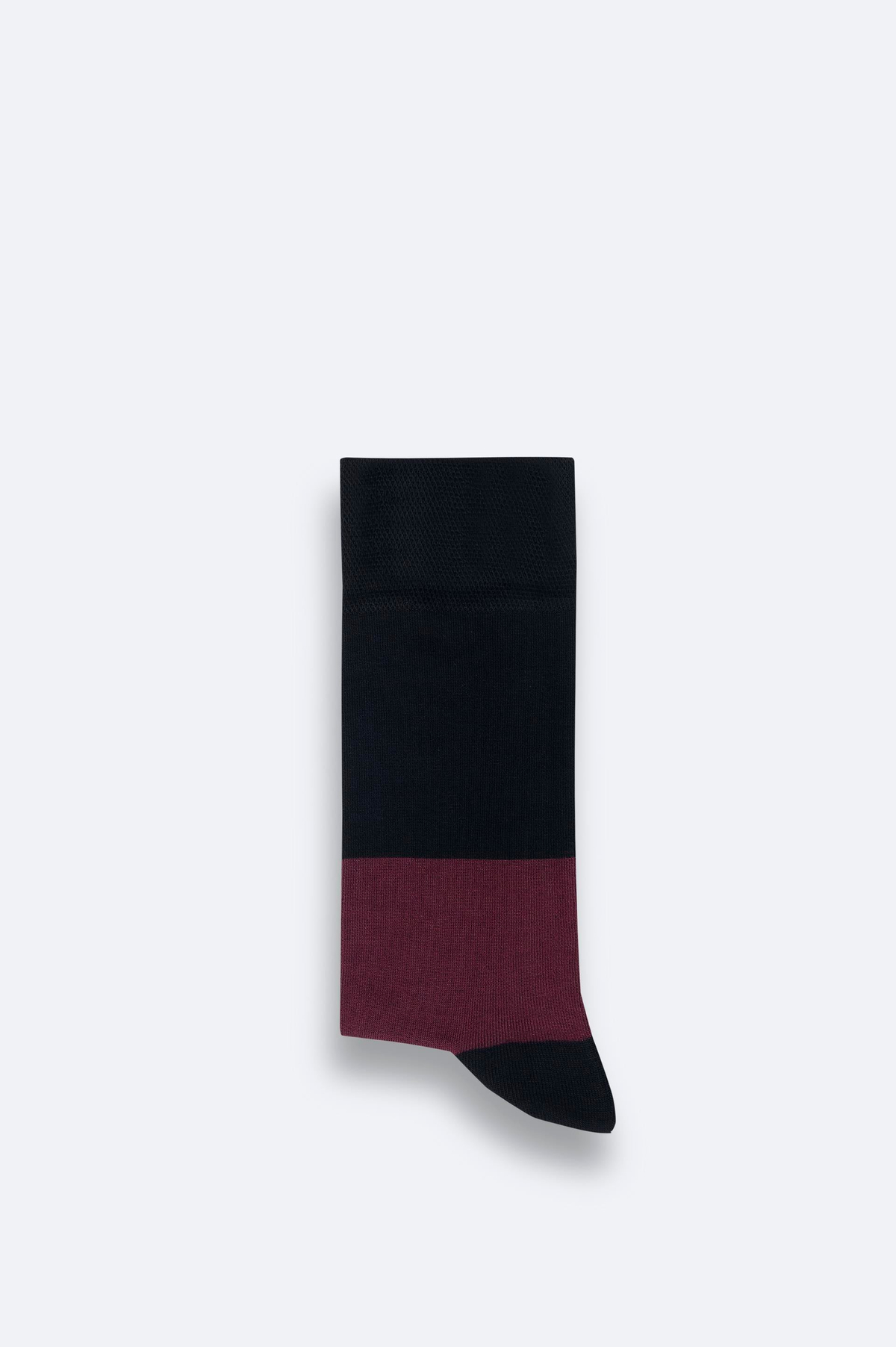 Siyah-Bordo Bloklu Soket Çorap