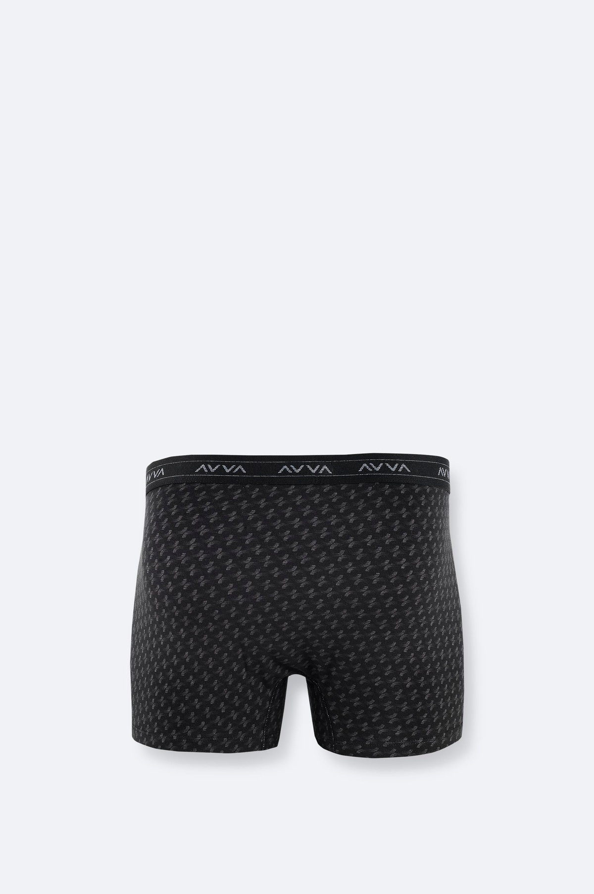 Siyah Desenli Pamuklu Tekli Boxer