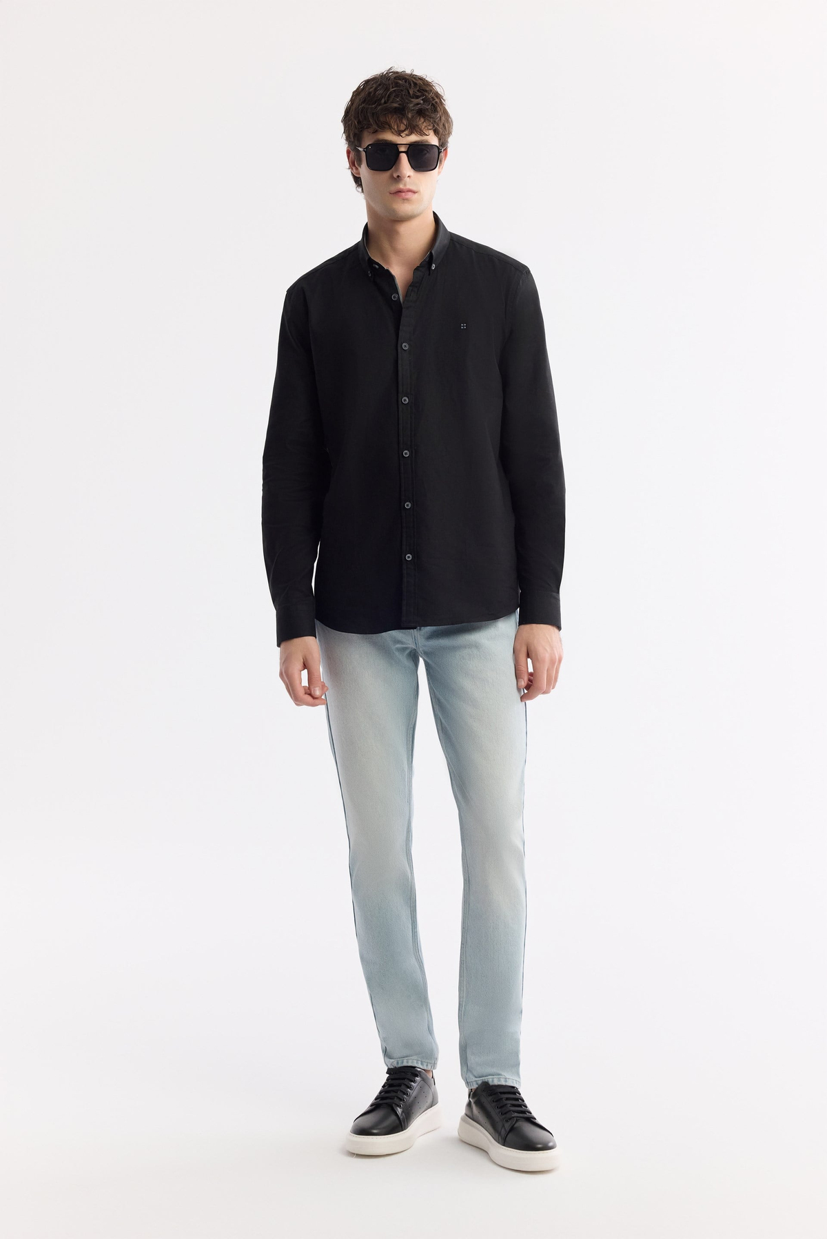 Black 100% Cotton Oxford Shirt