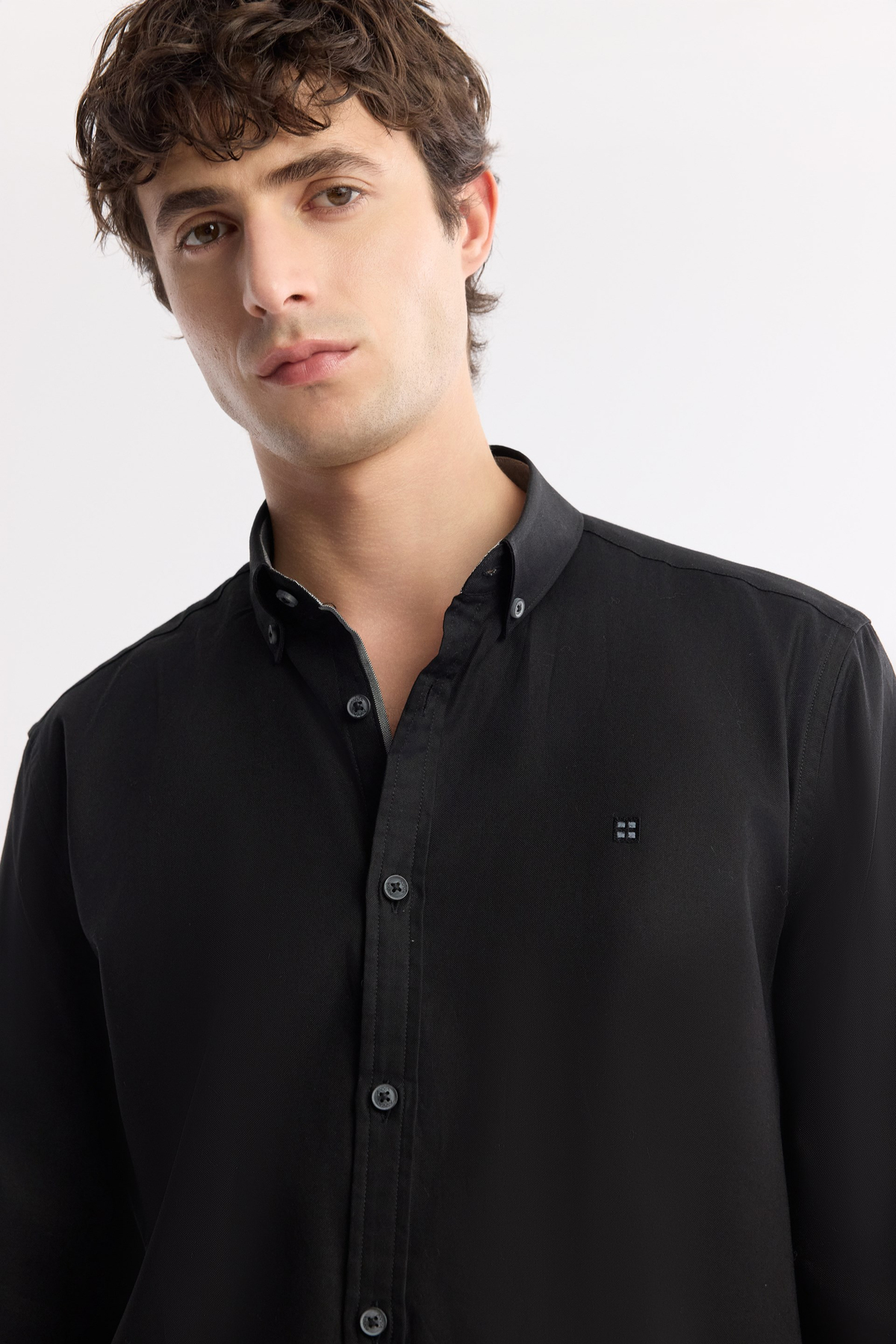Black 100% Cotton Oxford Shirt