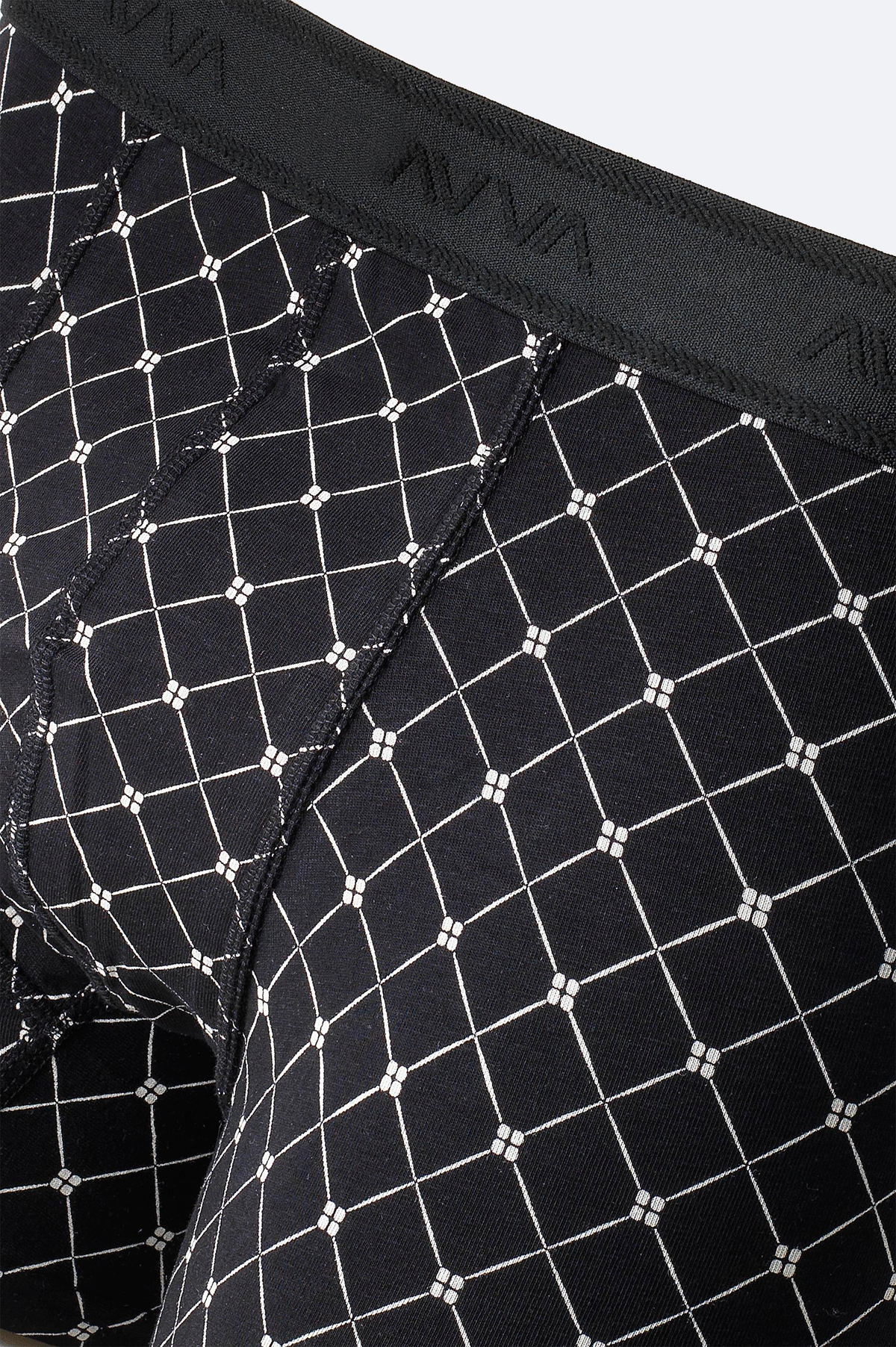 Siyah Geometrik Desenli Tekli Boxer