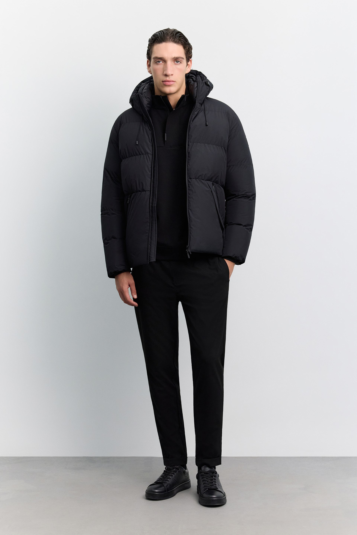 Black Hooded Padded Jacket