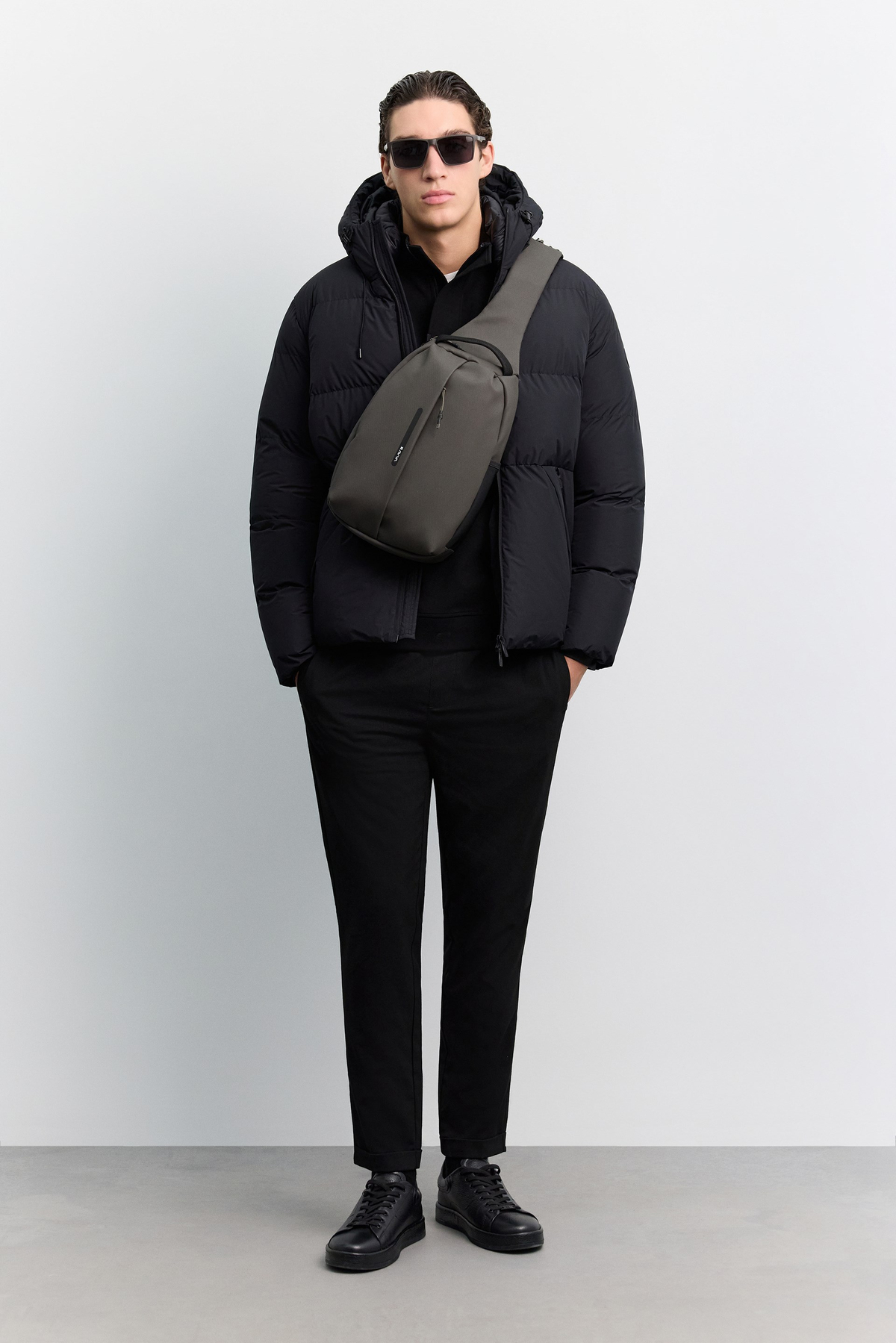 Black Hooded Padded Jacket