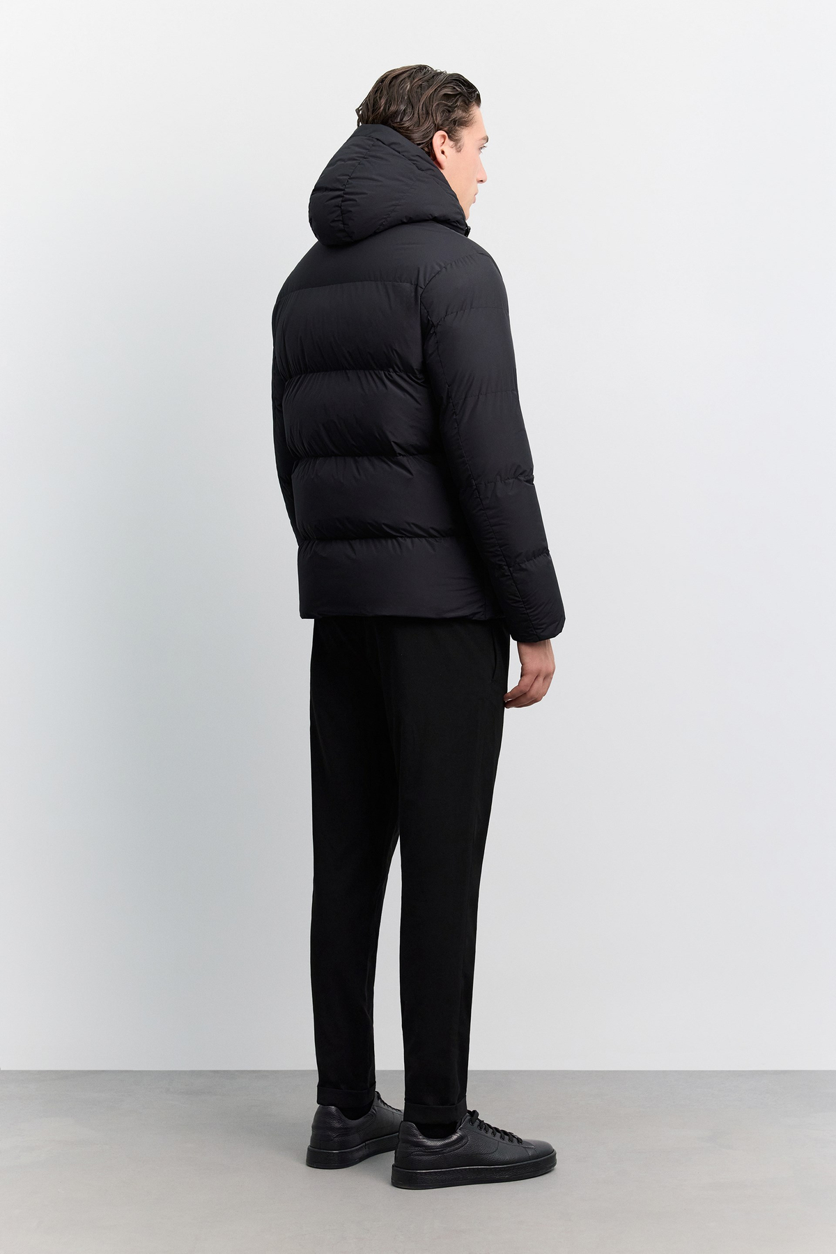 Black Hooded Padded Jacket