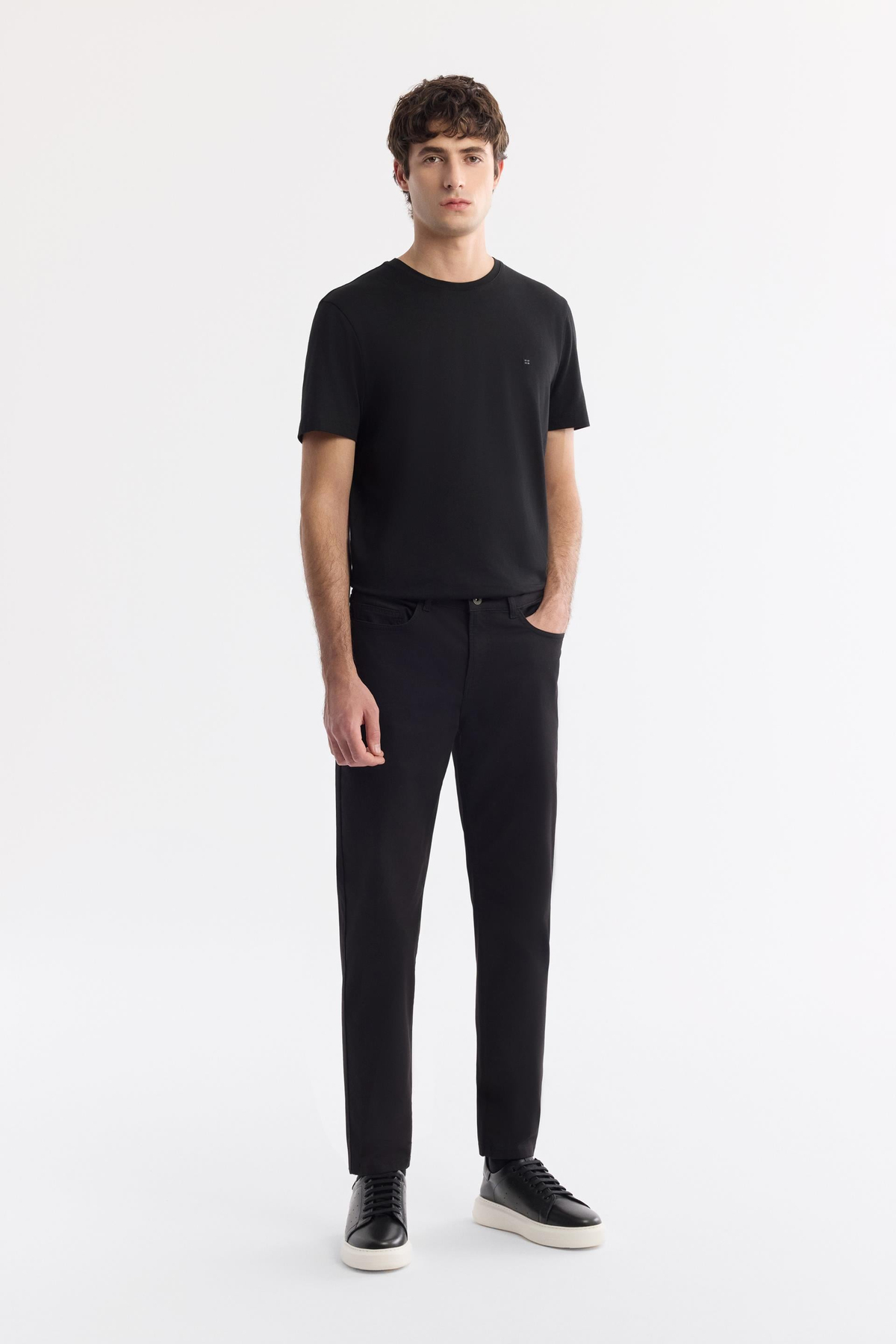 Black Tencel Blend Trousers
