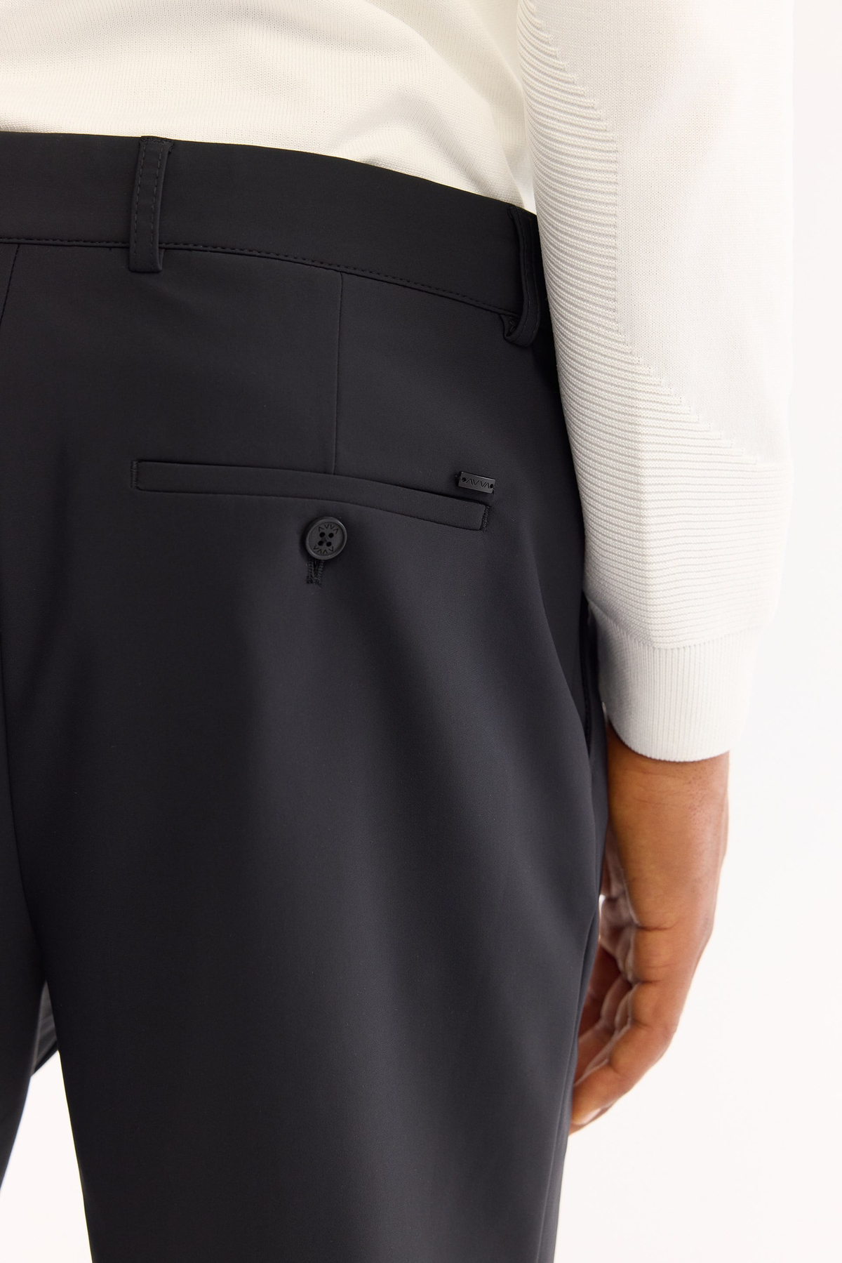 Siyah Klasik Bel Bi-Stretch Kırışmaz Teknik Kumaş Pantolon