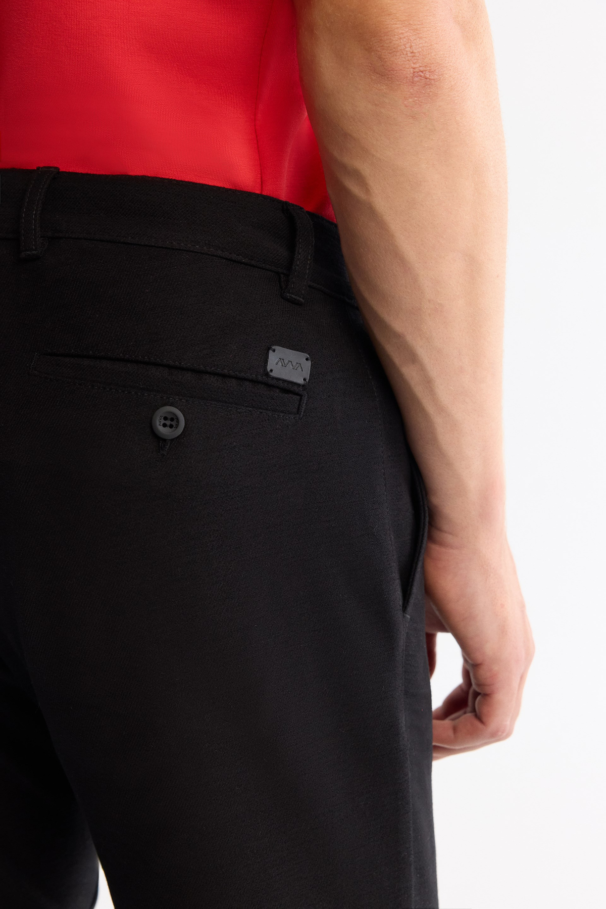 Siyah Klasik Bel Pamuklu Elastan Chino Pantolon