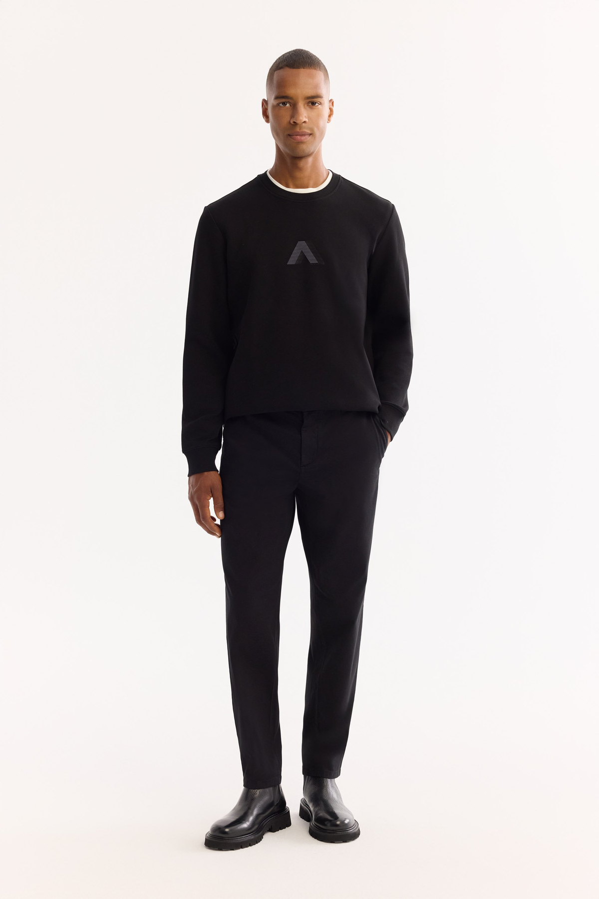 Siyah Klasik Bel Soft Touch Chino Pantolon