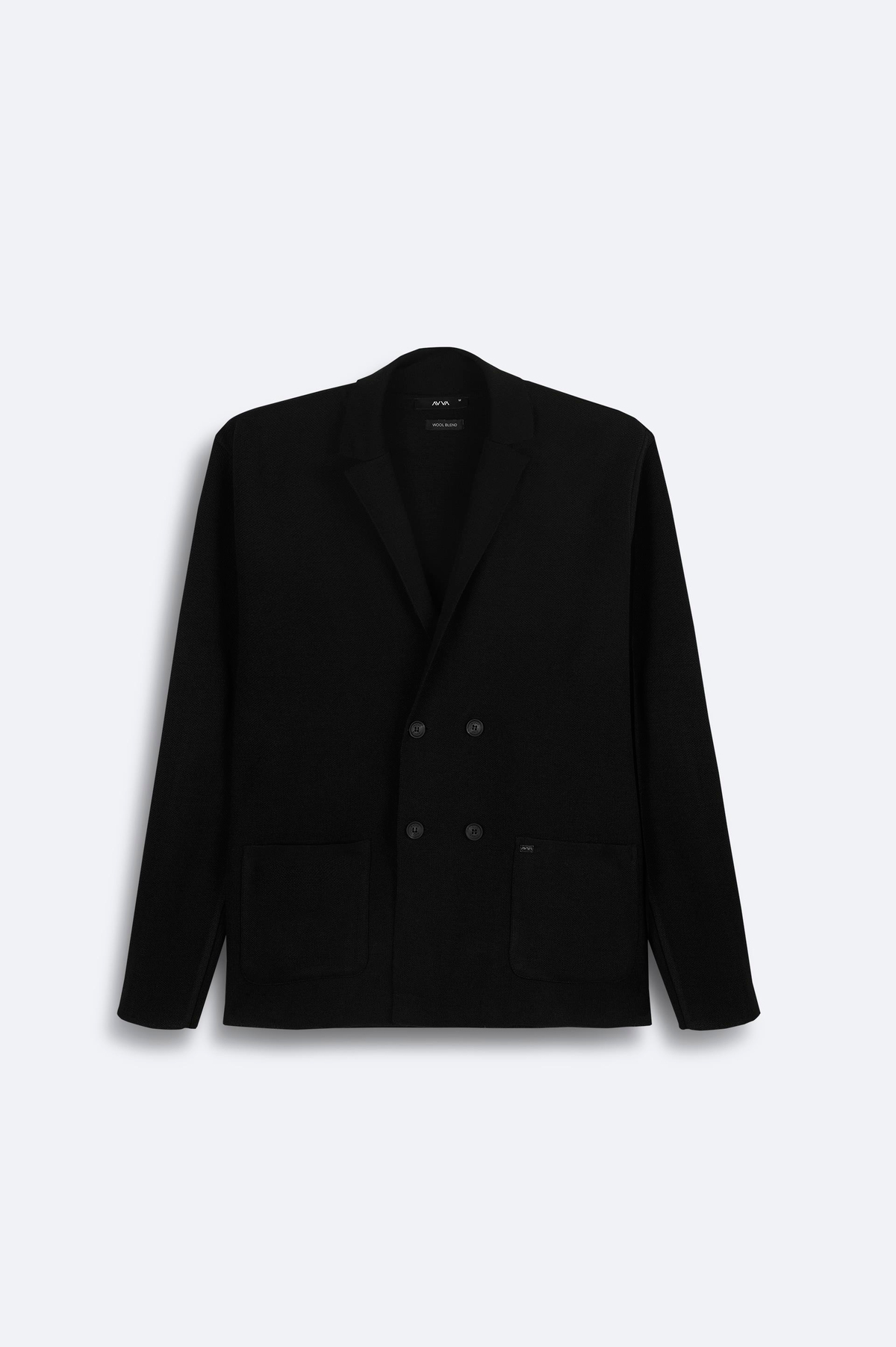 Black Wool Blend Cardigan