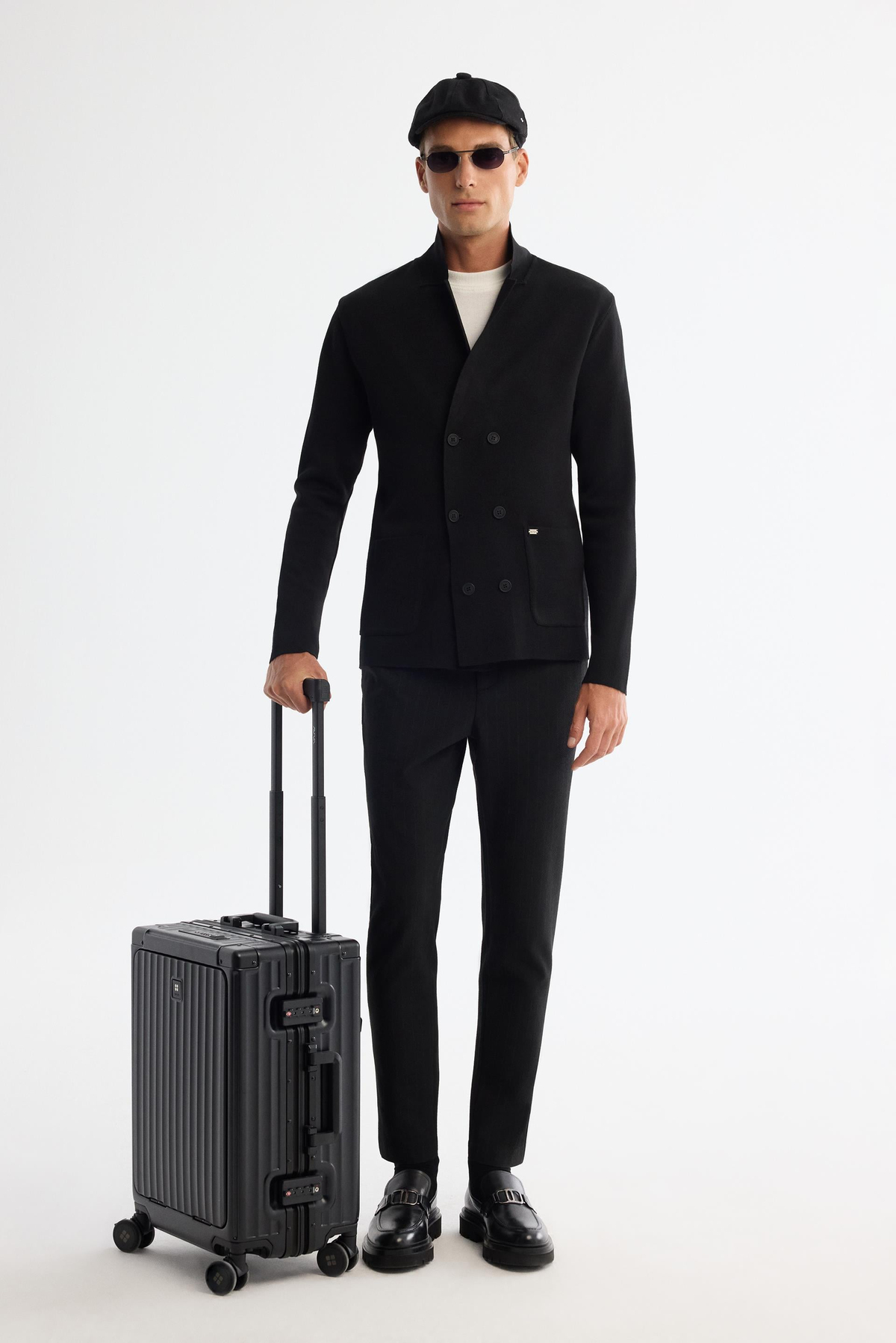 Black Wool Blend Cardigan