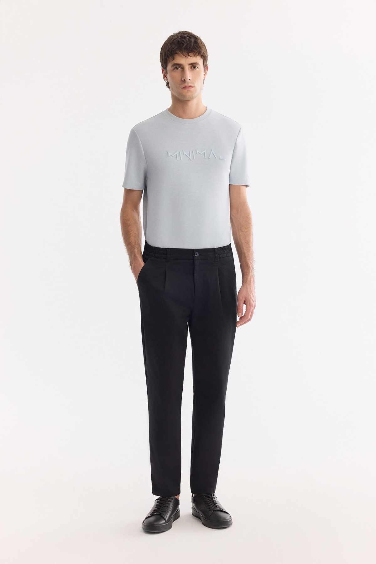Black Cotton Classic Waist Trousers