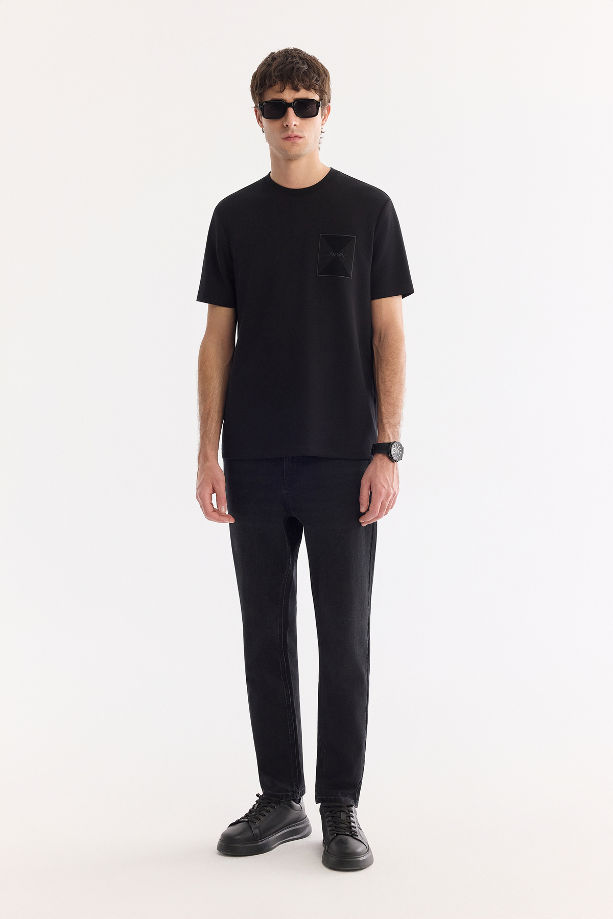Siyah Taş Yıkamalı Comfort Slim  Fit