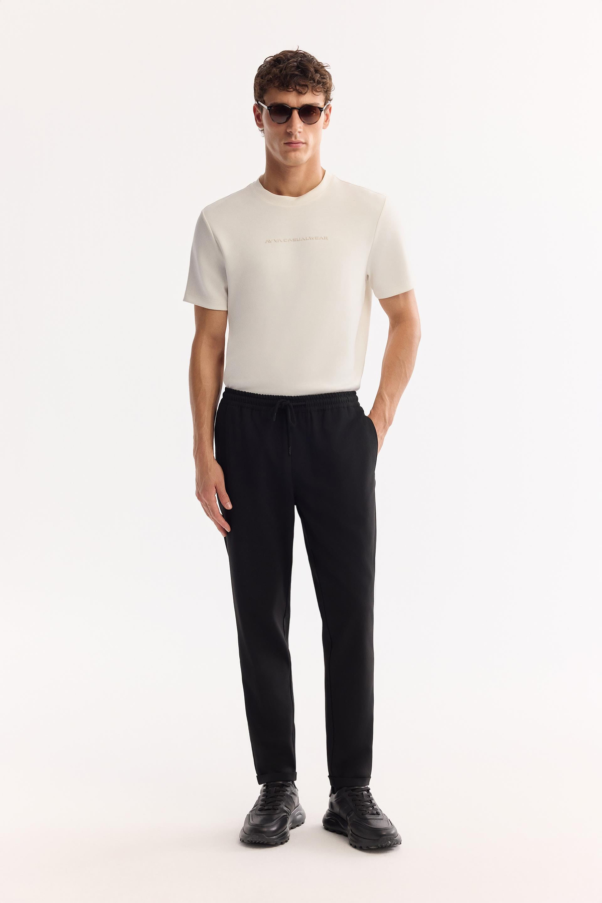 Black Drawstring Jogger Trousers
